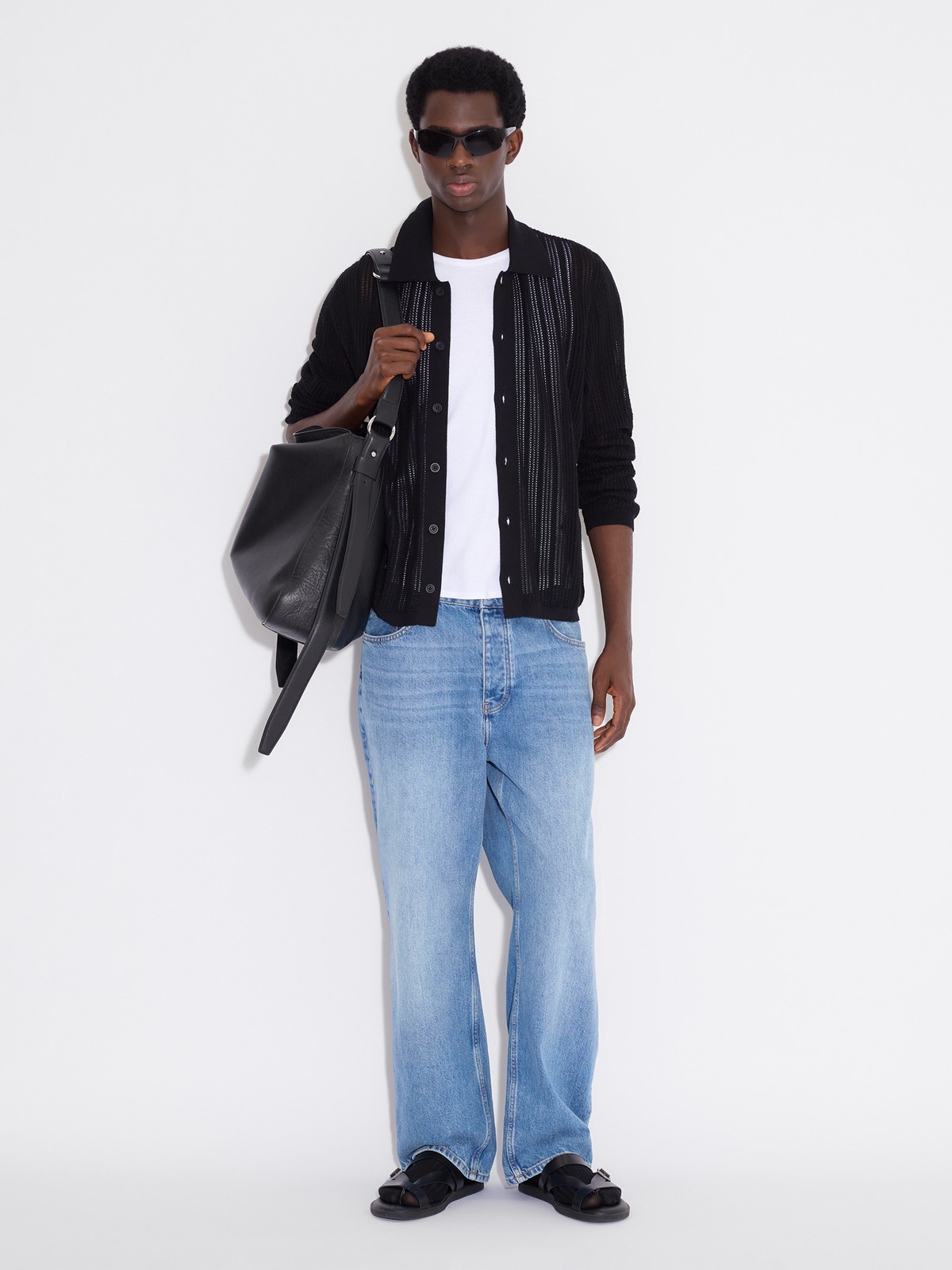 Rina Crochet Cardigan - Black - Holzweiler