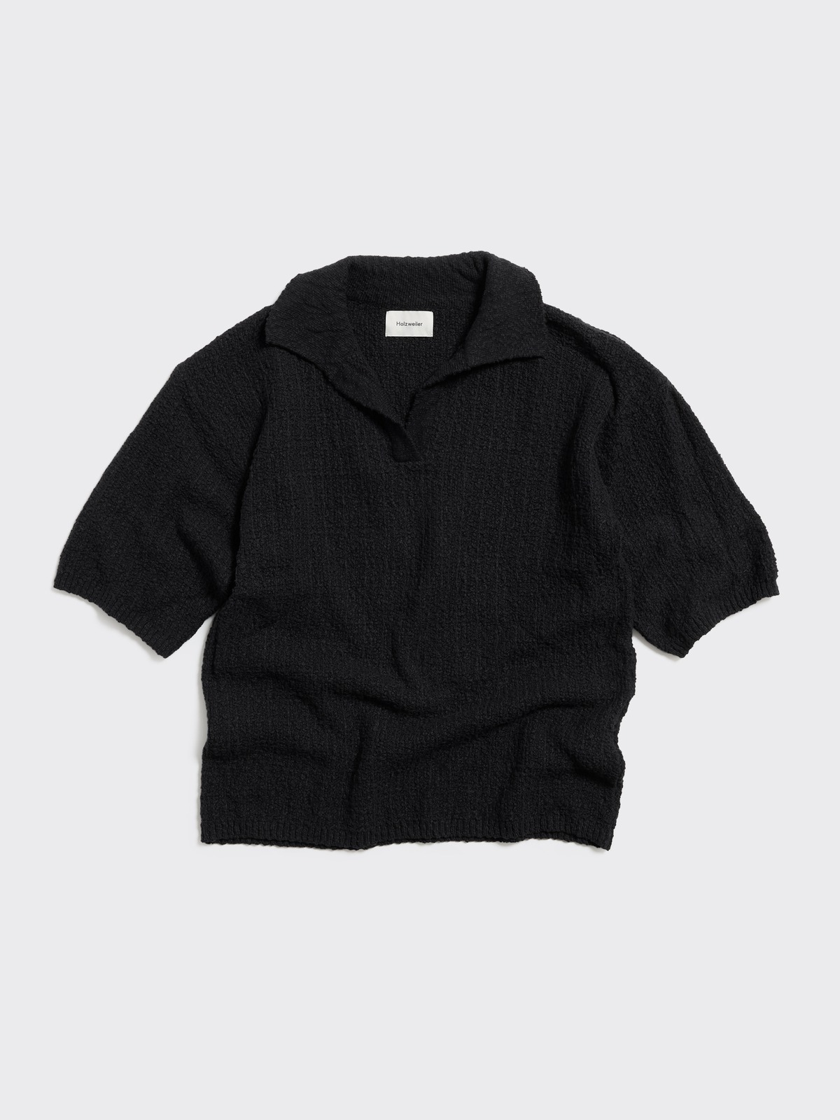 【関税込み】Holzweiler ブラック Outcast ニットポロシャツ Outcast Piqué - Black - Holzweiler