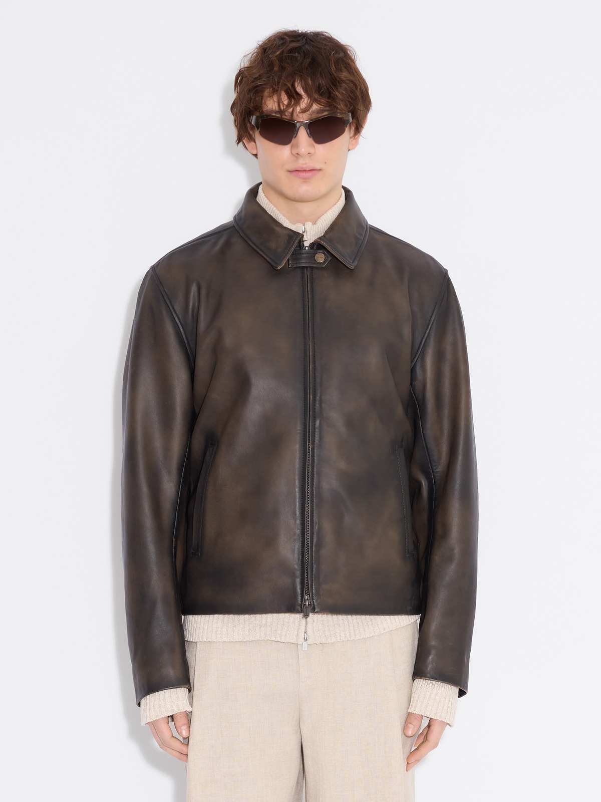 Cillian Leather Jacket - Dk. Brown - Holzweiler