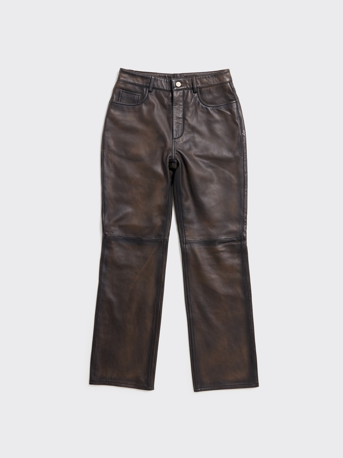 【関税込み】Holzweiler ブラウン Edda レザーパンツ Brown Edda Leather Pants by Holzweiler on Sale