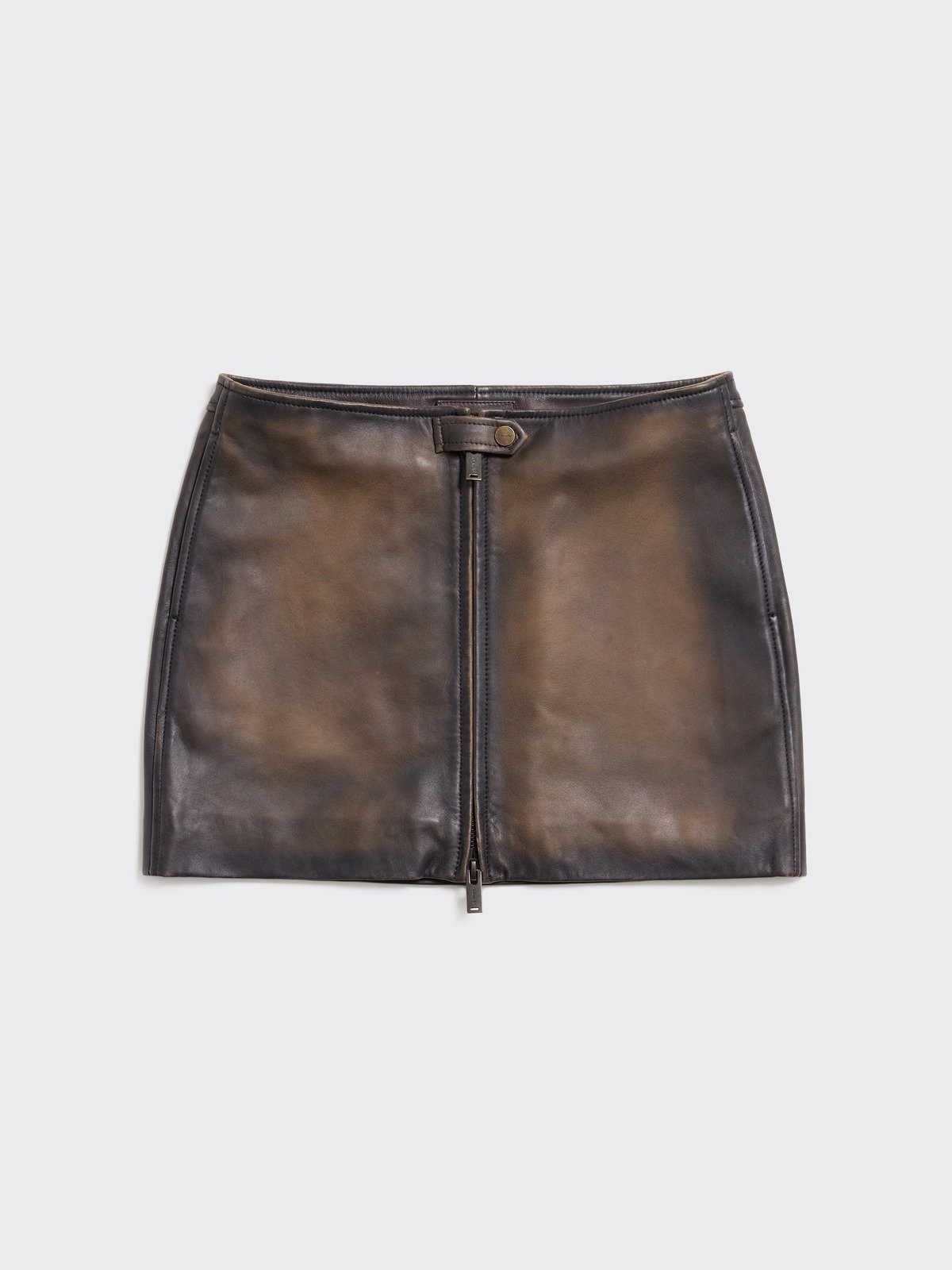 【関税込み】Holzweiler ブラウン Cia レザー ミニスカート Cia Leather Skirt - Dk. Brown - Holzweiler