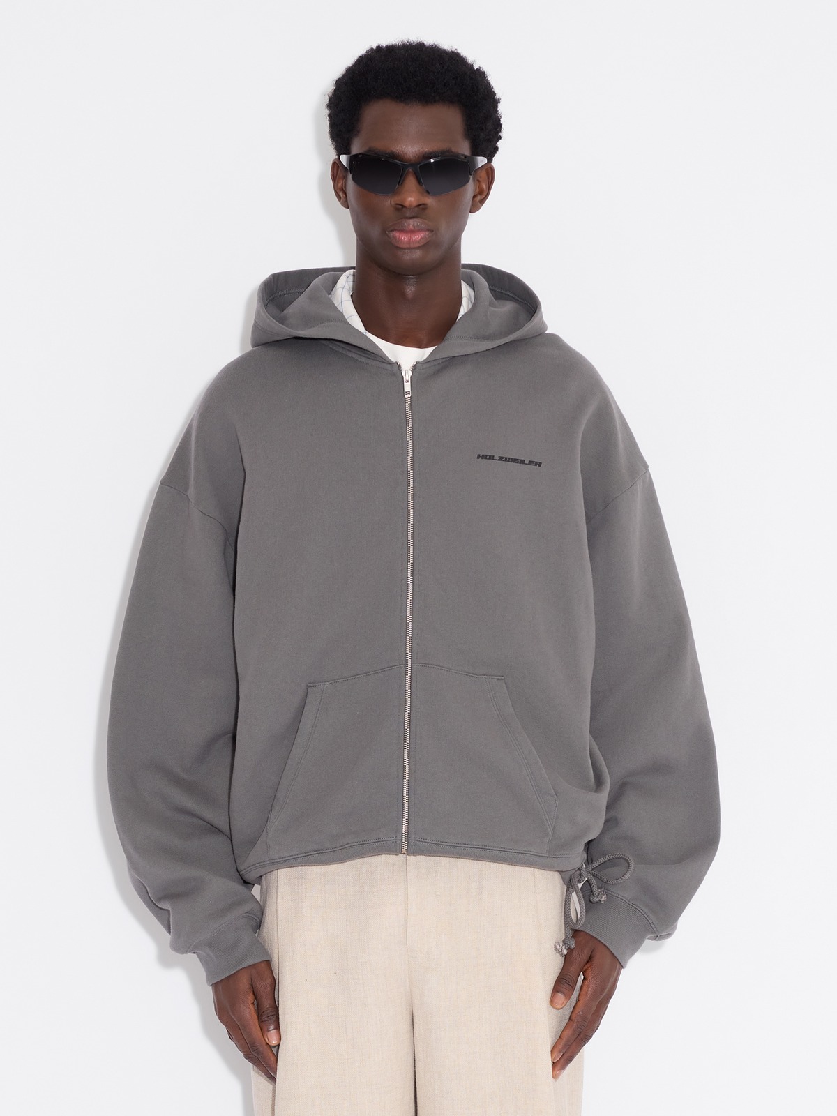 Omen Flora Zip Hoodie - Grey - Holzweiler