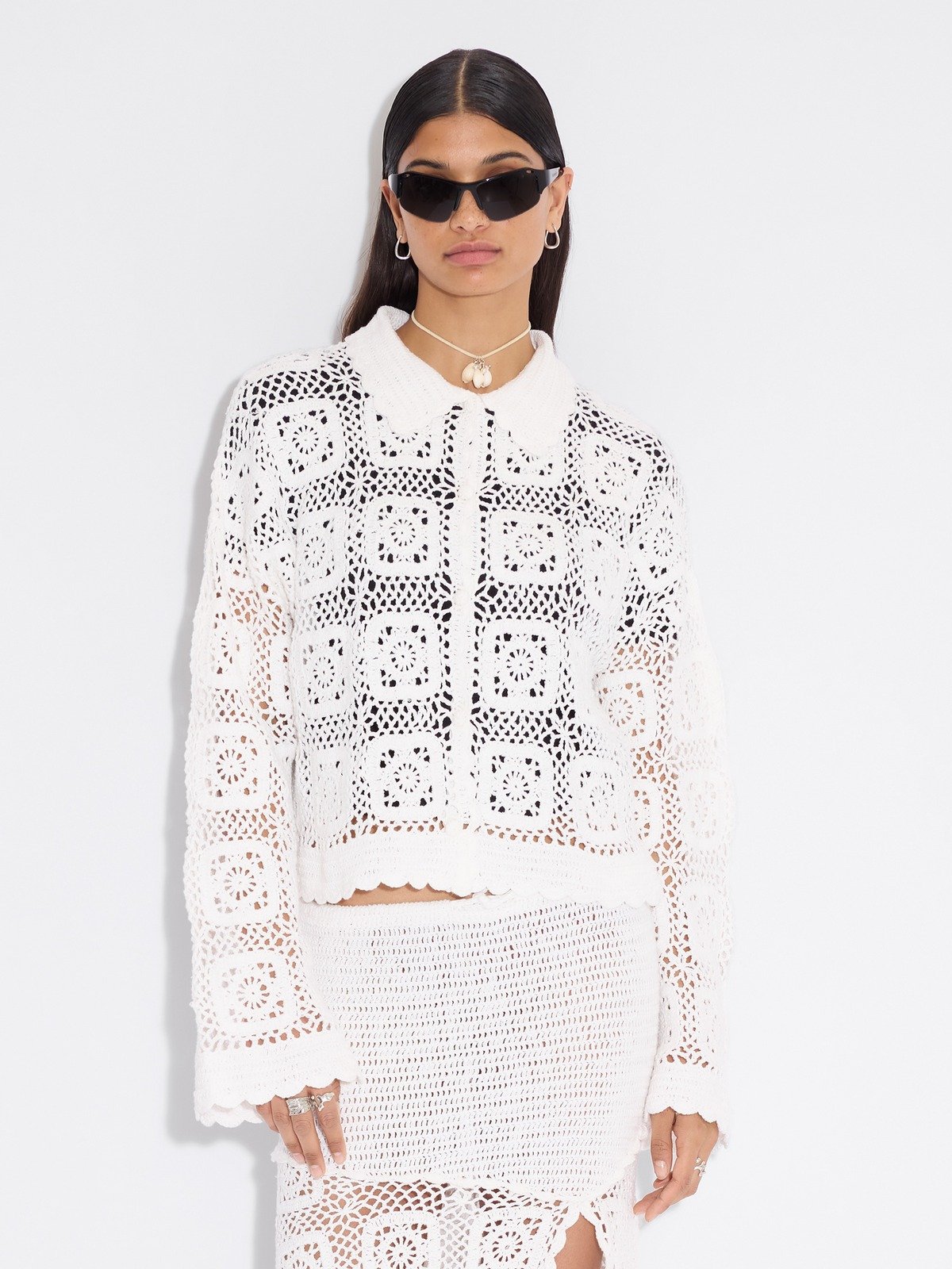 売れ筋商品|||ホルツワイラー ニット&セーター レディース アウター ROSIE CARDIGAN - Cardigan - white Rosie Crochet Cardigan - White - Holzweiler