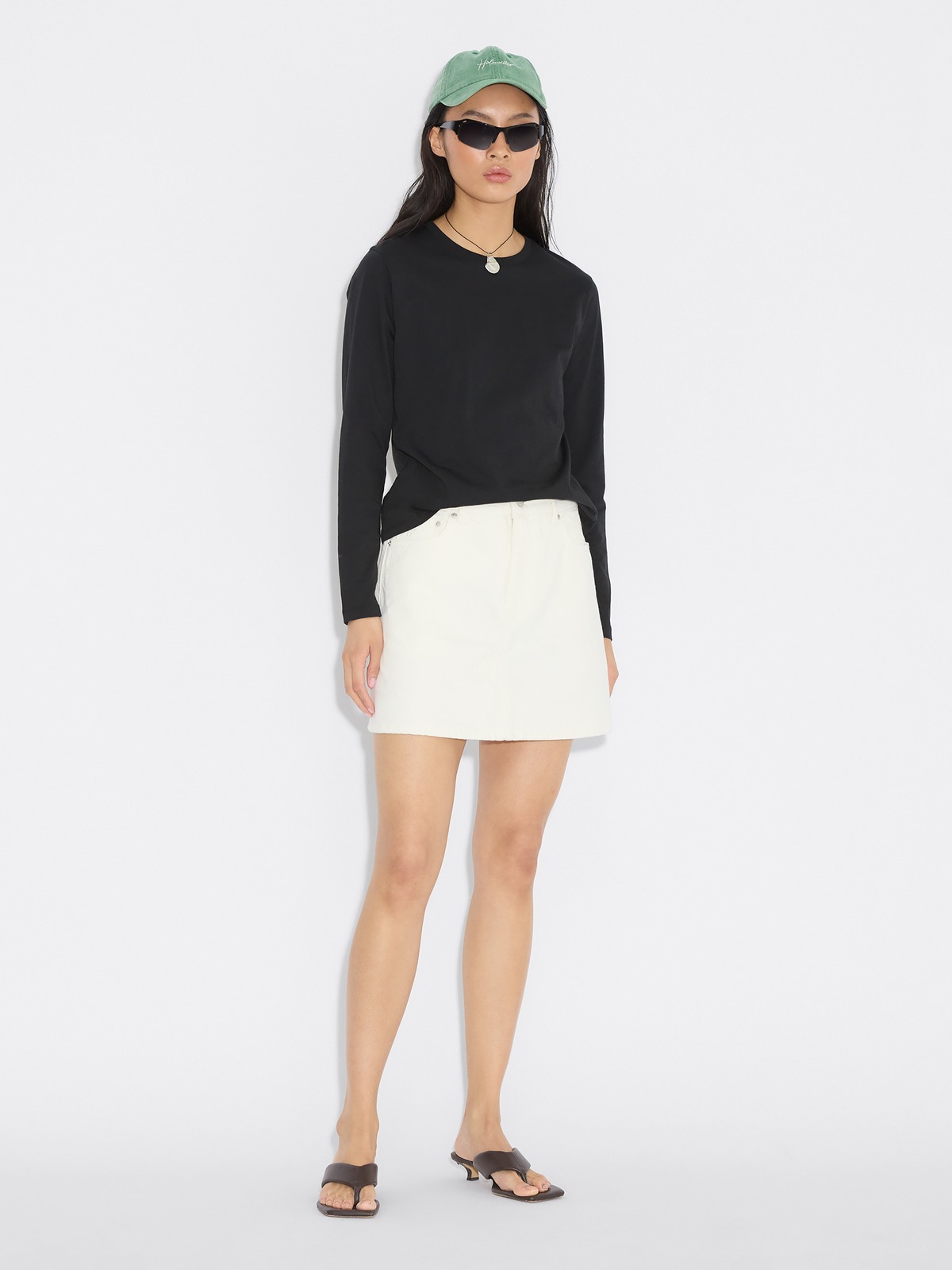 Denim Mini Skirt - White - Holzweiler