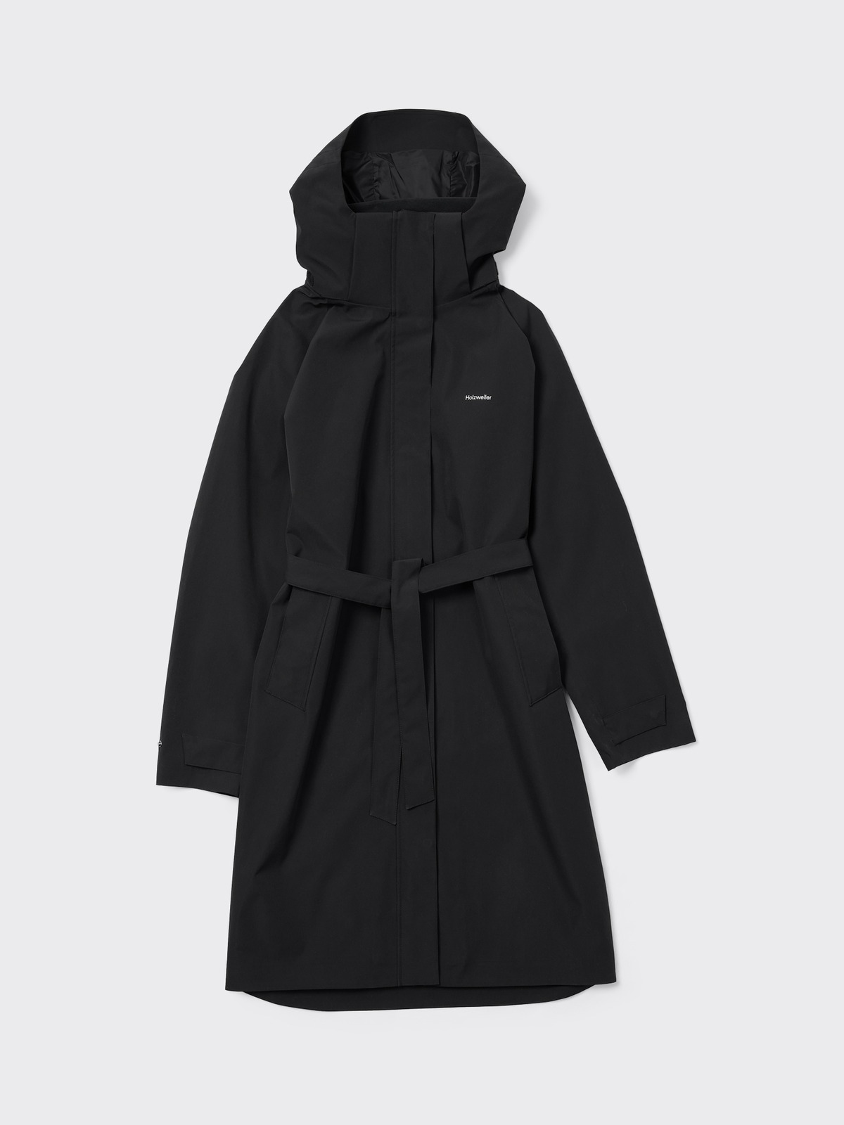 Flow Belted Rain Jacket - Black - Holzweiler