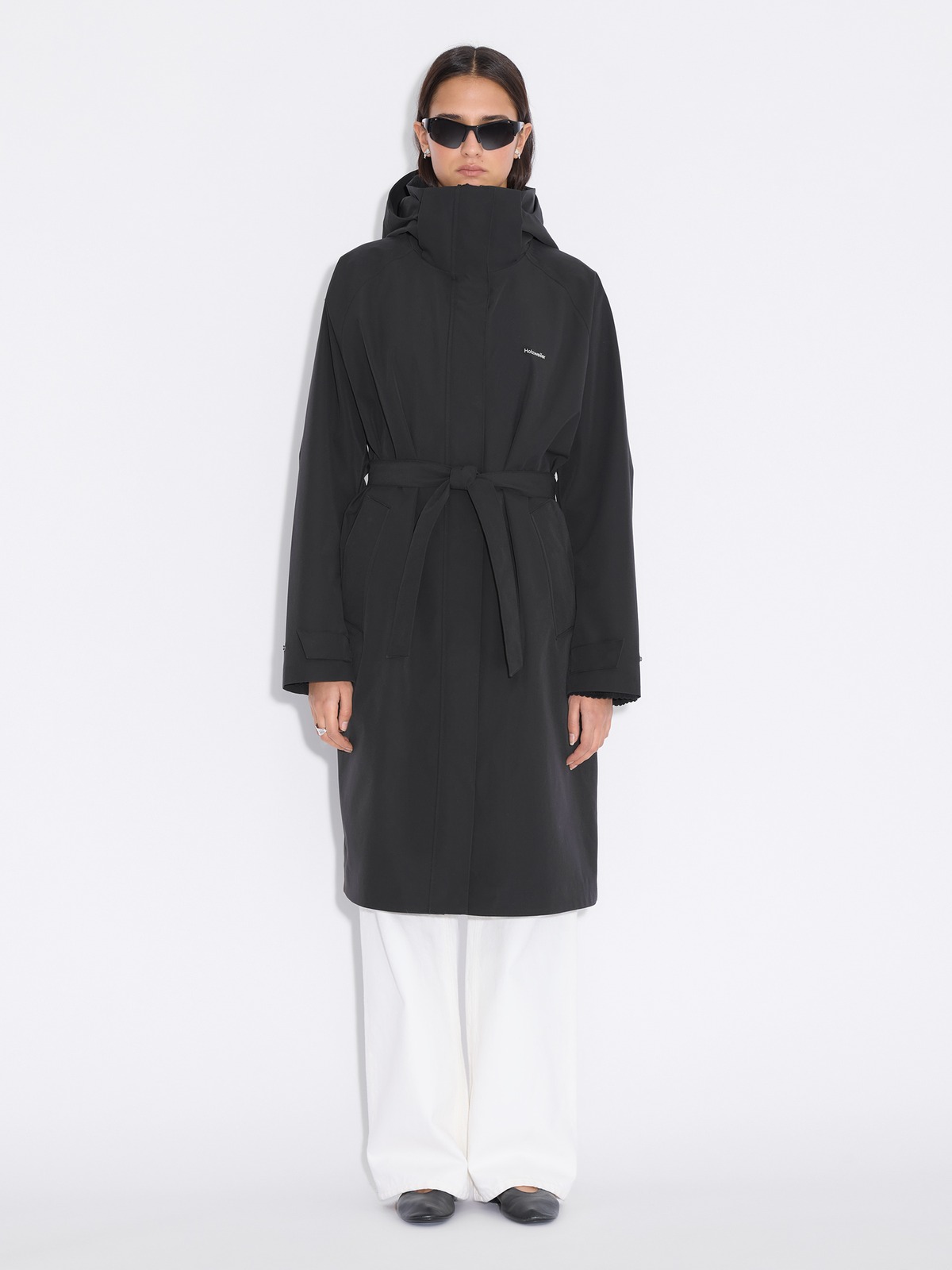 Flow Belted Rain Jacket - Black - Holzweiler