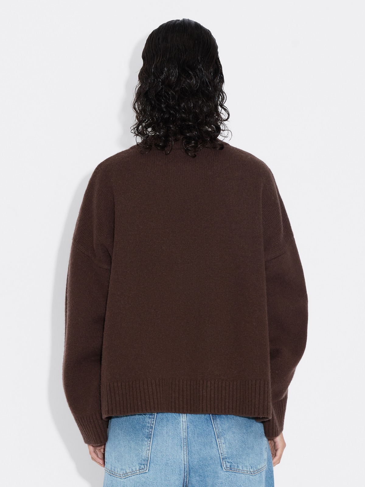 Wool Wide Cardigan - Dk. Brown - Holzweiler