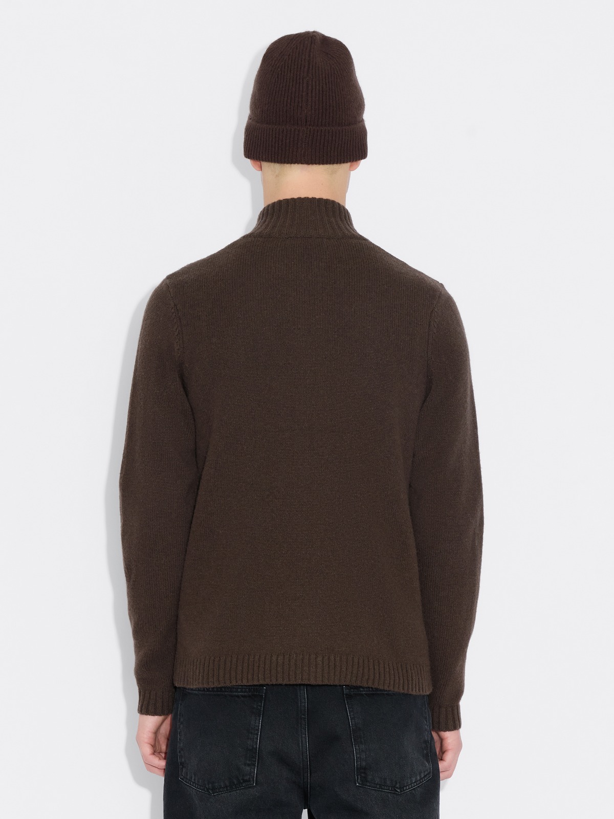 Zip-Up Wool Cardigan - Dk. Brown - Holzweiler