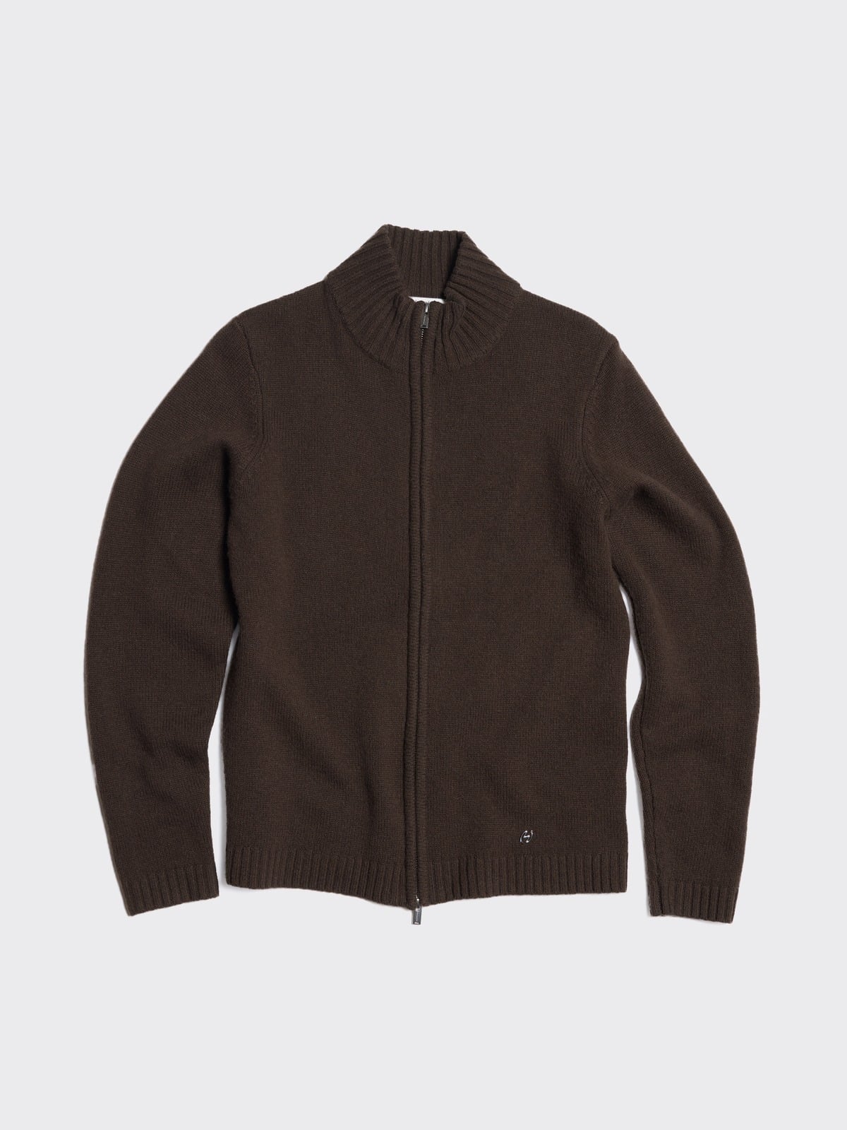 Zip-Up Wool Cardigan - Dk. Brown - Holzweiler