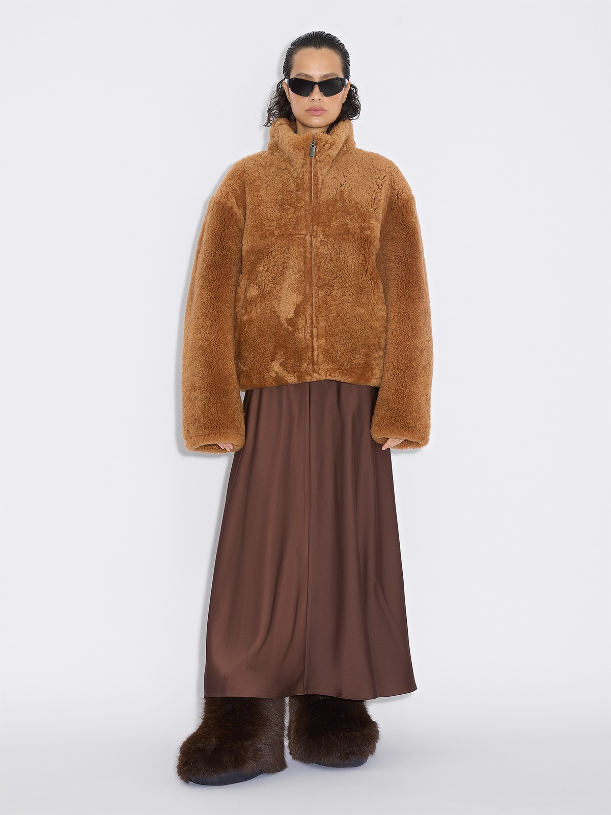 Louma Shearling Jacket - Dk. Brown - Holzweiler