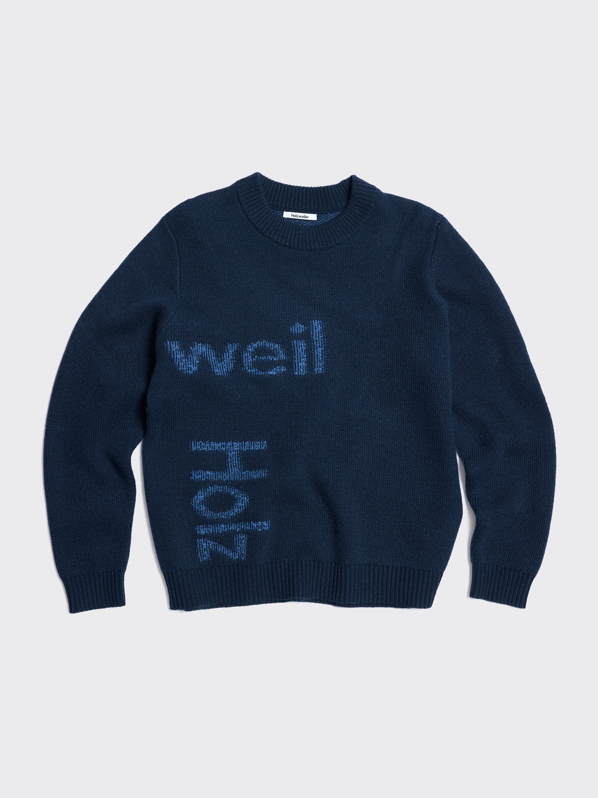 SHADOW COLLECTION BIAS LOGO CREWクルーニット S Knit - Black – sundays.xyz