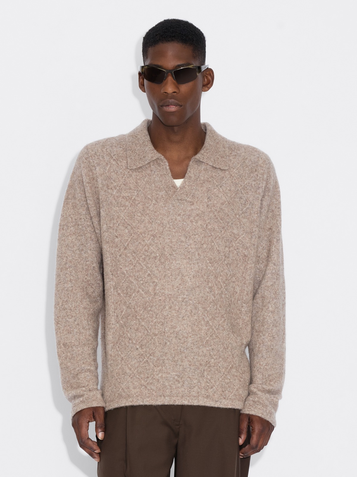 トップス house on the hill Tee (Argyle) 90 Argyle Shirt - Taupe - Holzweiler