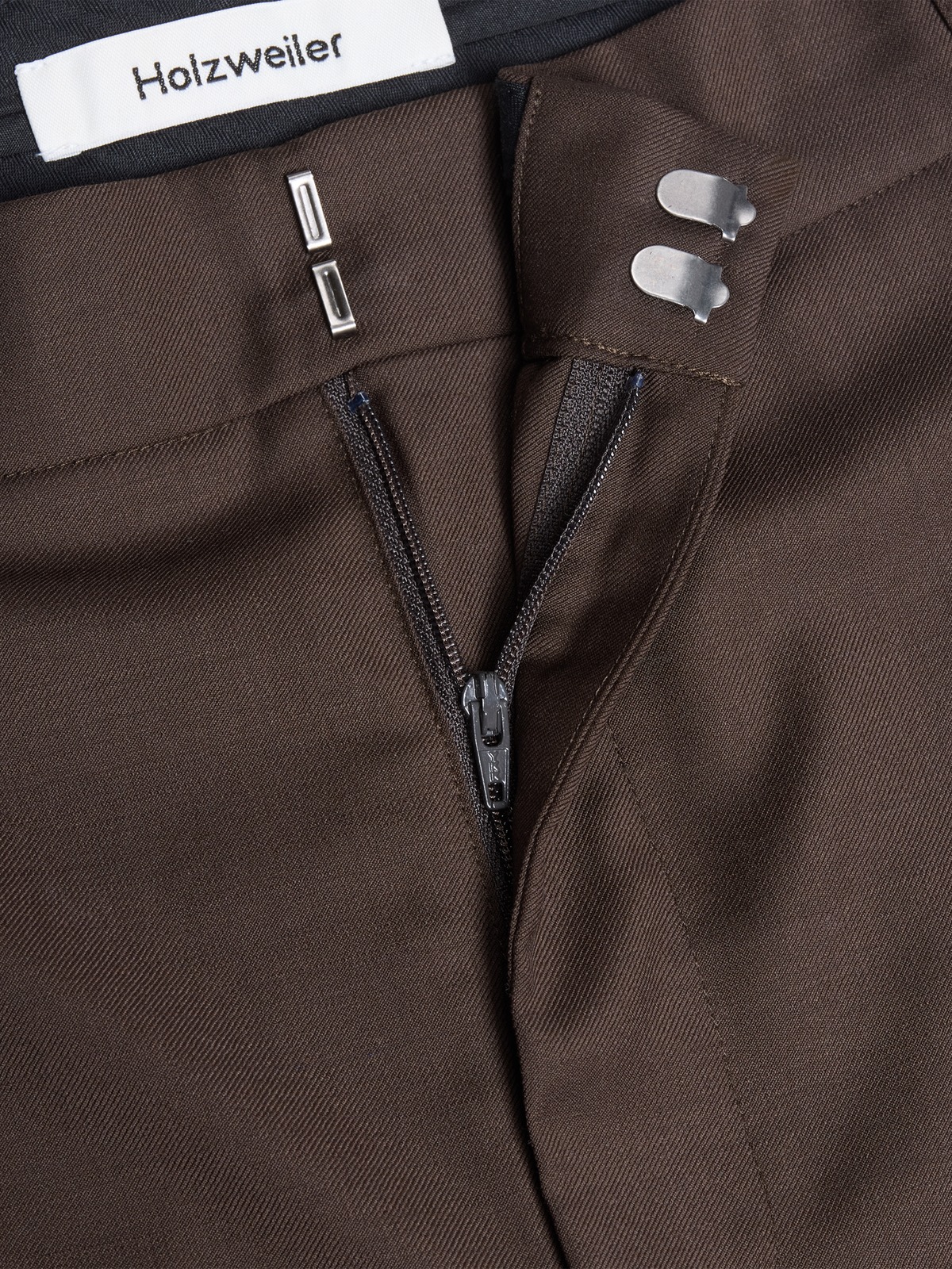 Alex One Pleat Trousers - Brown - Holzweiler