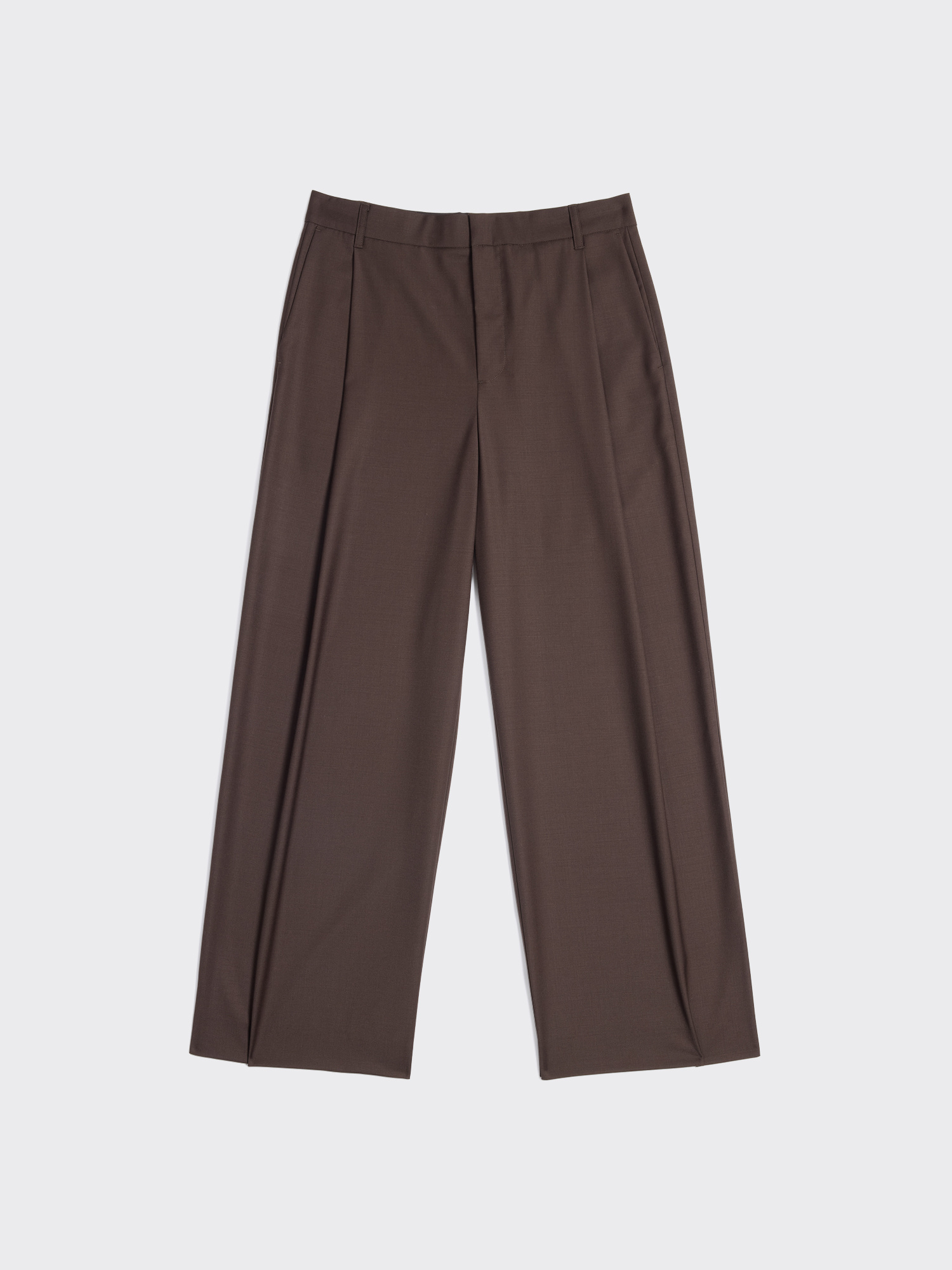 Alex One Pleat Trousers - Brown - Holzweiler
