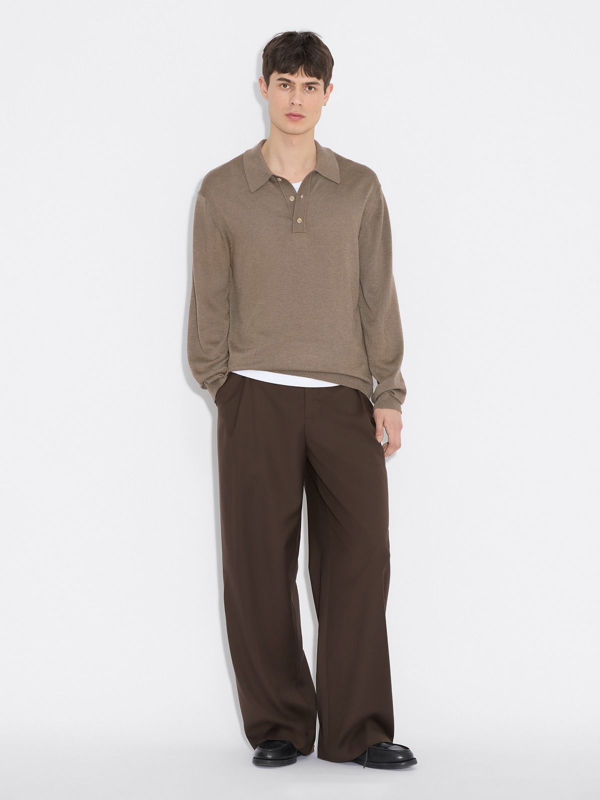 Alex One Pleat Trousers - Brown - Holzweiler