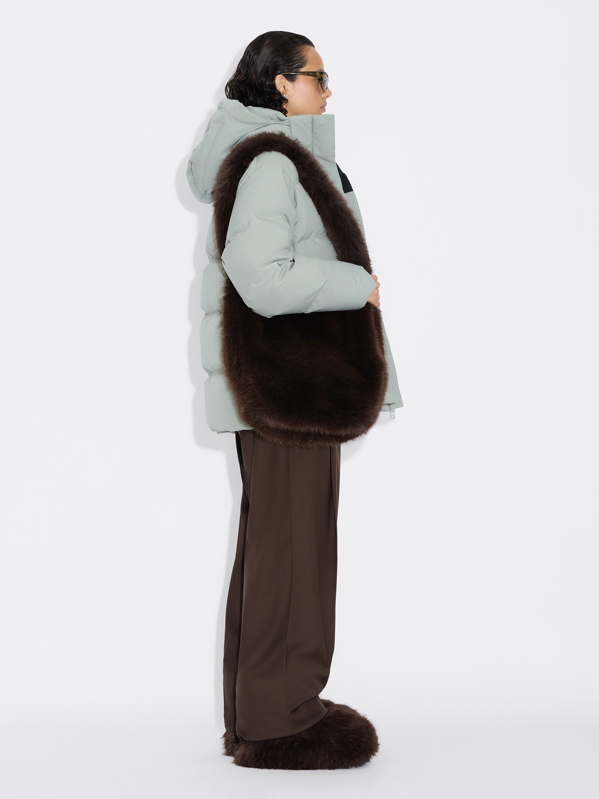 Reiko Furry Tote - Dk. Brown - Holzweiler