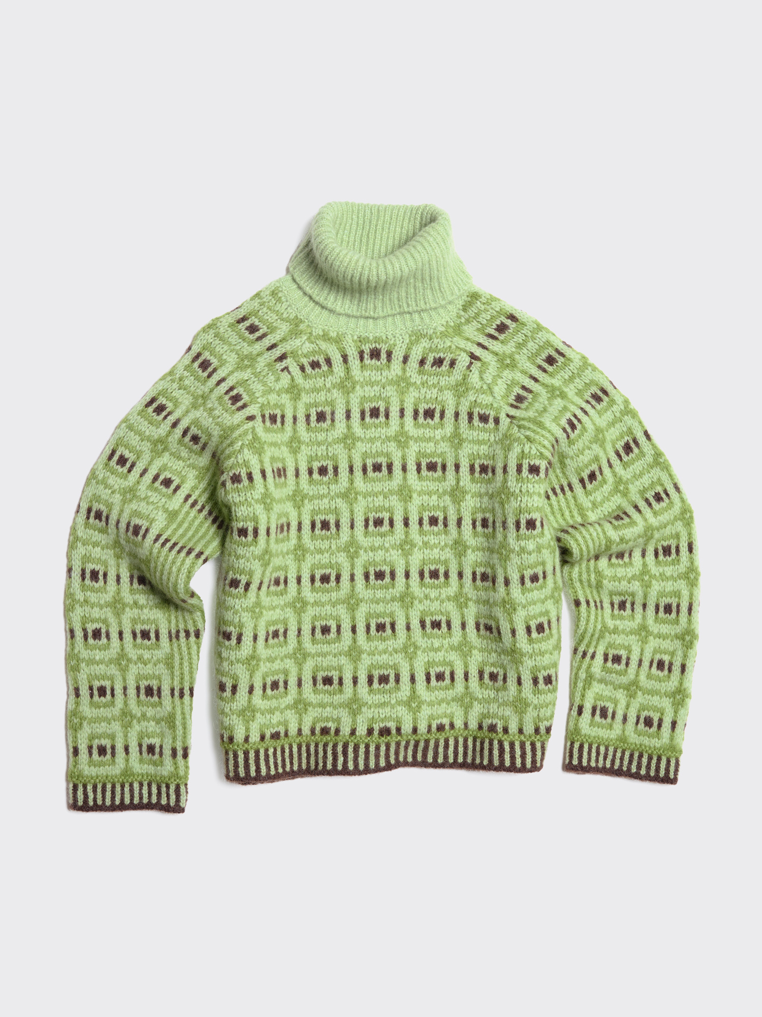Norwegian Wool Turtleneck - Green Mix - Holzweiler