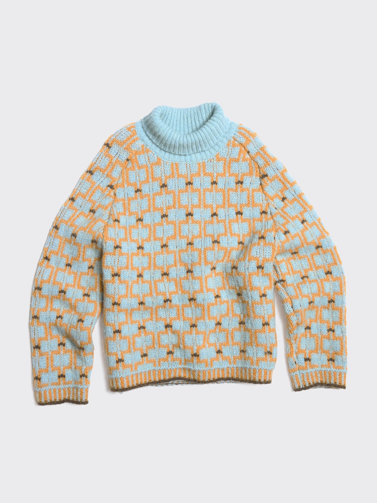 Norwegian Wool Turtleneck - Blue mix - Holzweiler