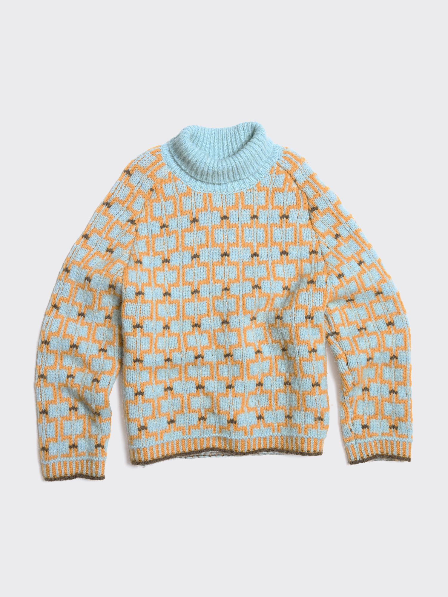 Norwegian Wool Turtleneck - Blue mix - Holzweiler