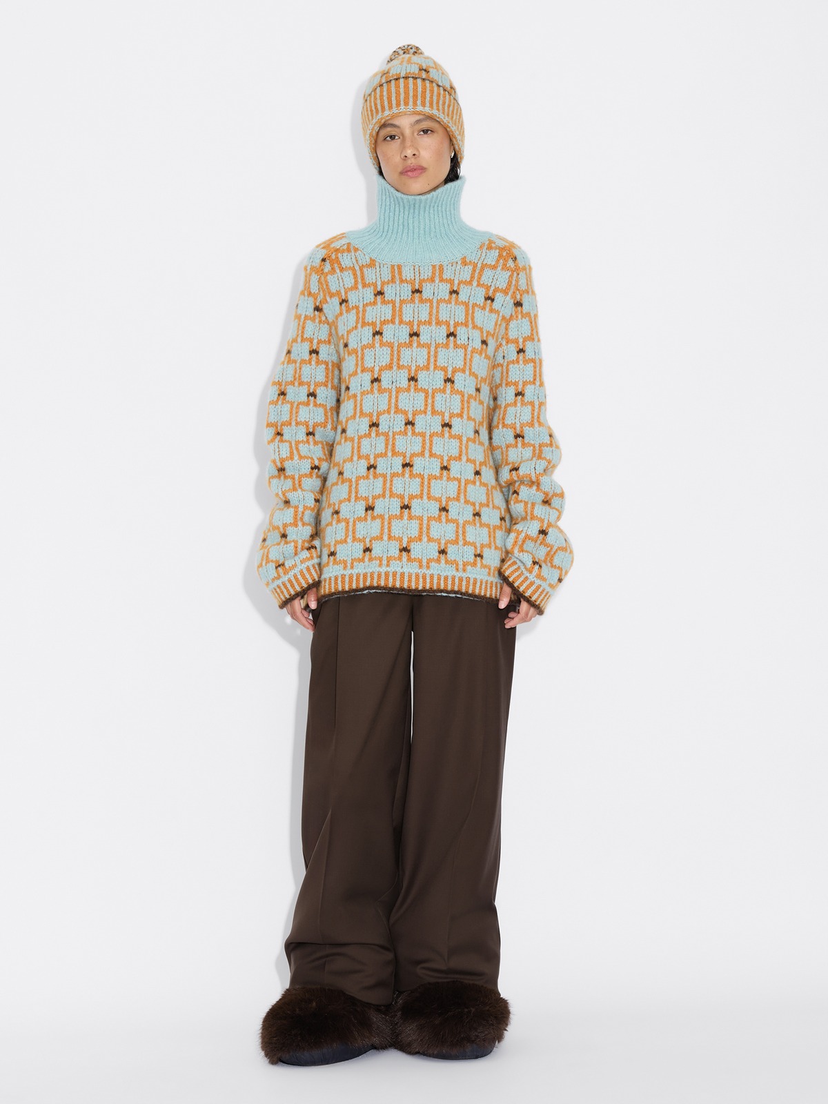 Norwegian Wool Turtleneck - Green Mix - Holzweiler