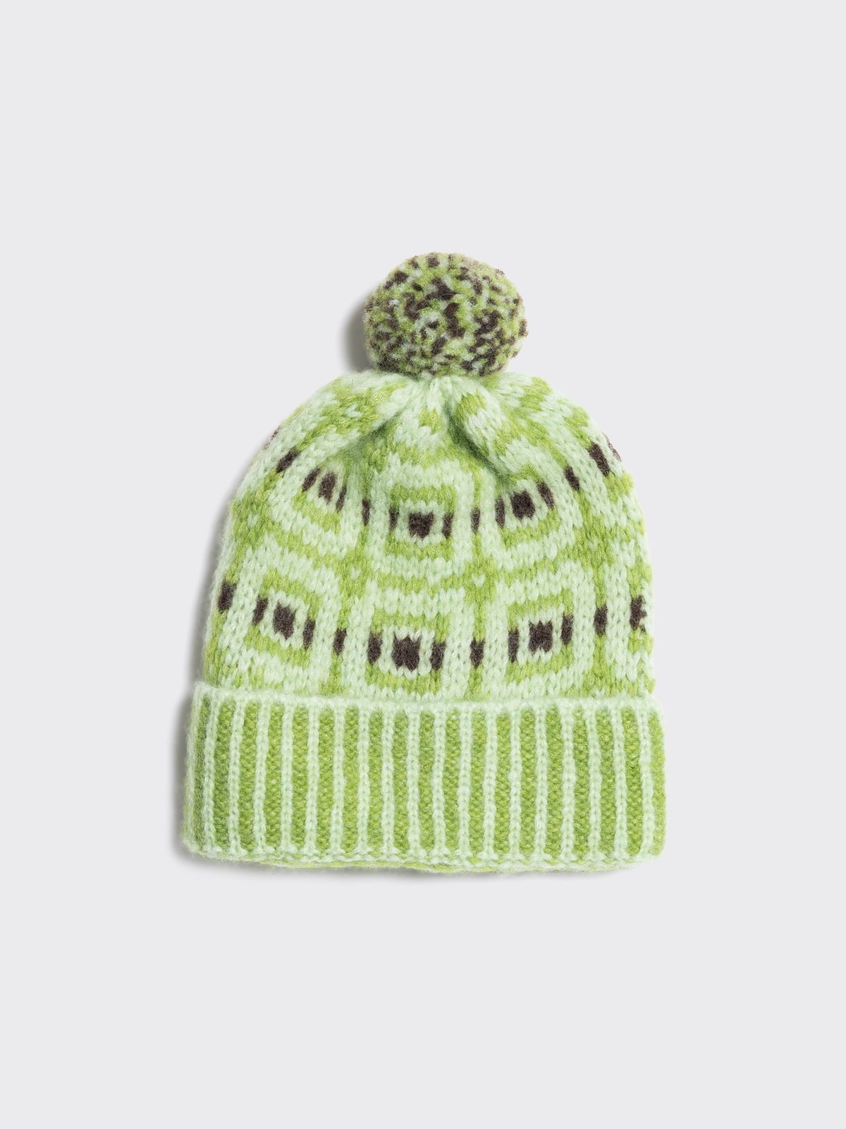 Norwegian Wool Beanie - Green Mix - Holzweiler