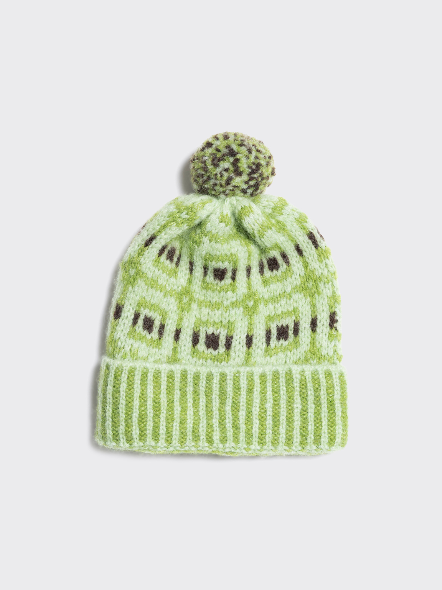 Norwegian Wool Beanie - Green Mix - Holzweiler