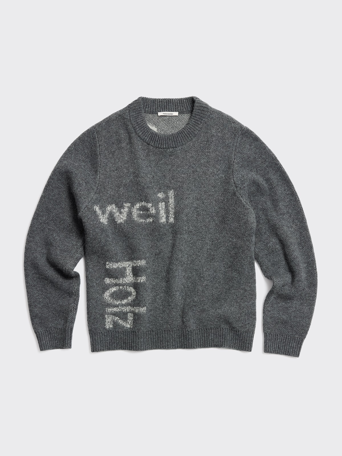 Haza Logo Crewneck Sweater - Dk. Grey Mix - Holzweiler