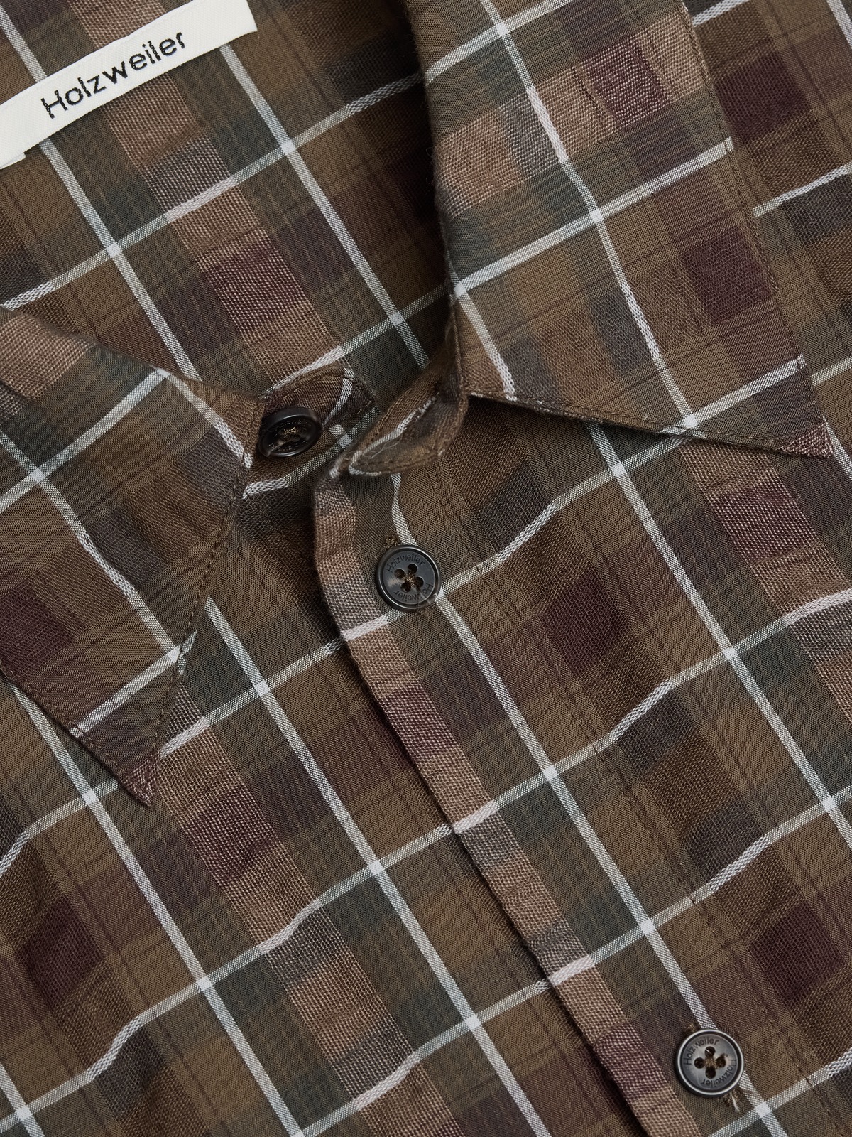 Elja Check Shirt - Brown Check - Holzweiler