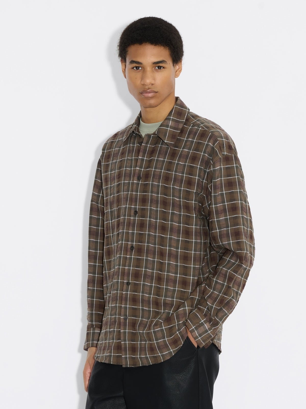 Elja Check Shirt - Brown Check - Holzweiler