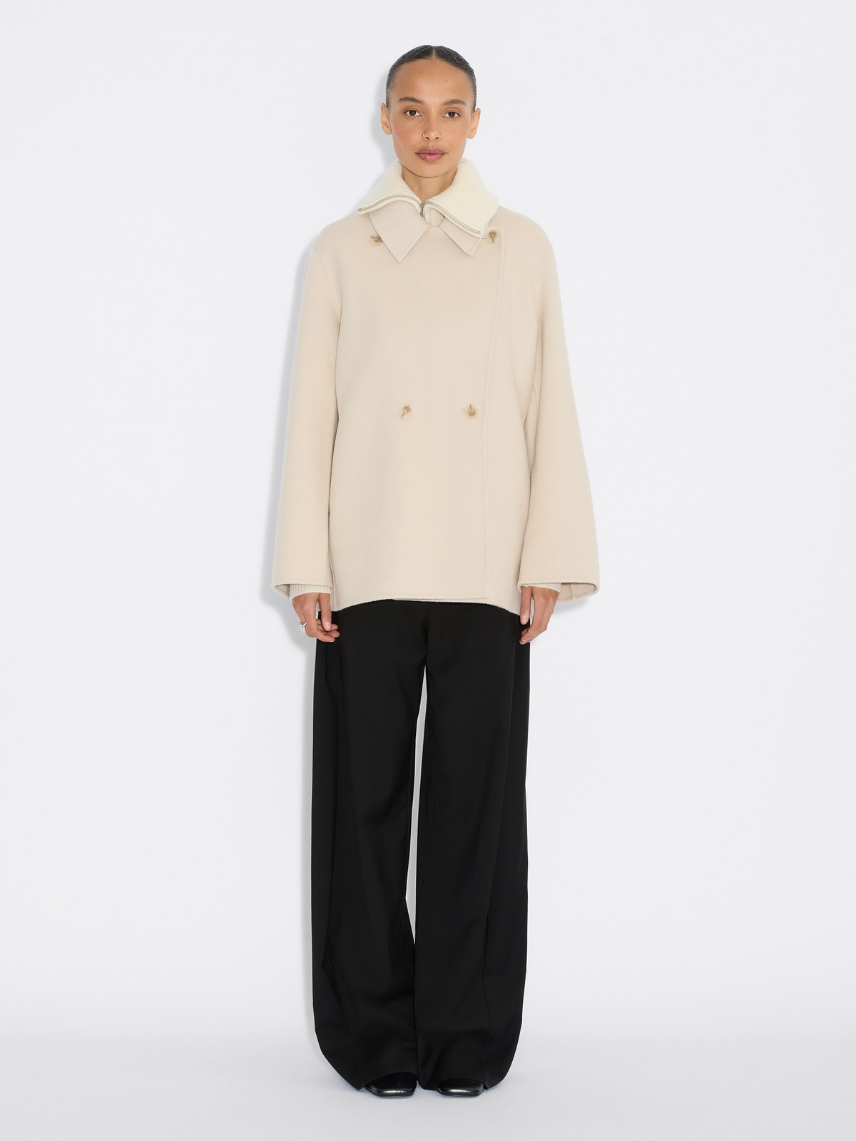 Felsa Wool Peacoat - Ecru - Holzweiler