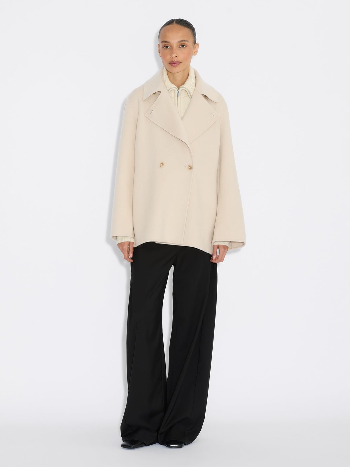 Felsa Wool Peacoat - Ecru - Holzweiler