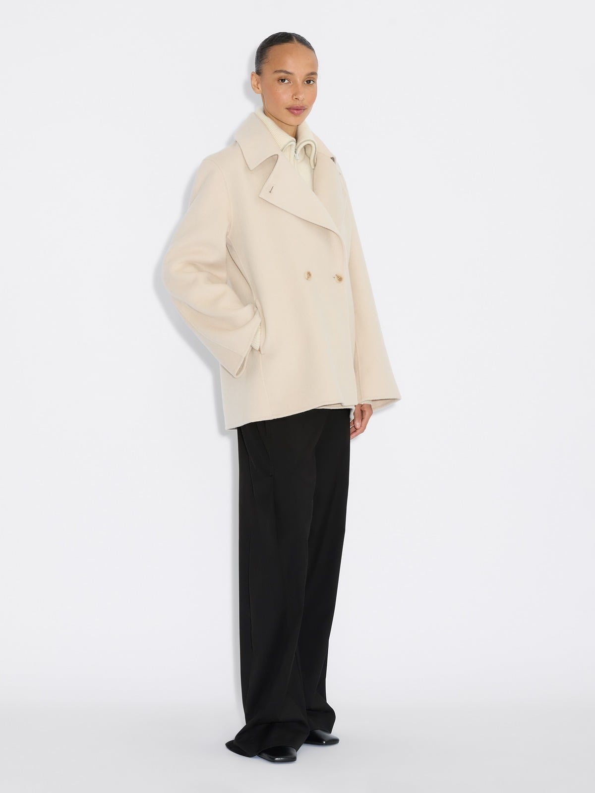 Felsa Wool Peacoat - Ecru - Holzweiler