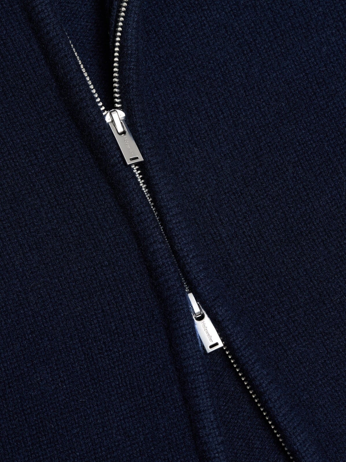 Zip-Up Wool Cardigan - Navy - Holzweiler
