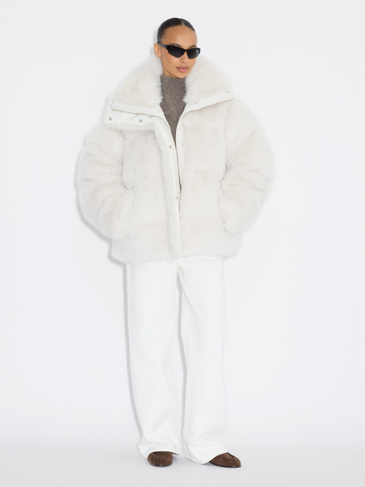 Steilia Faux Fur Down Jkt - Off White - Holzweiler