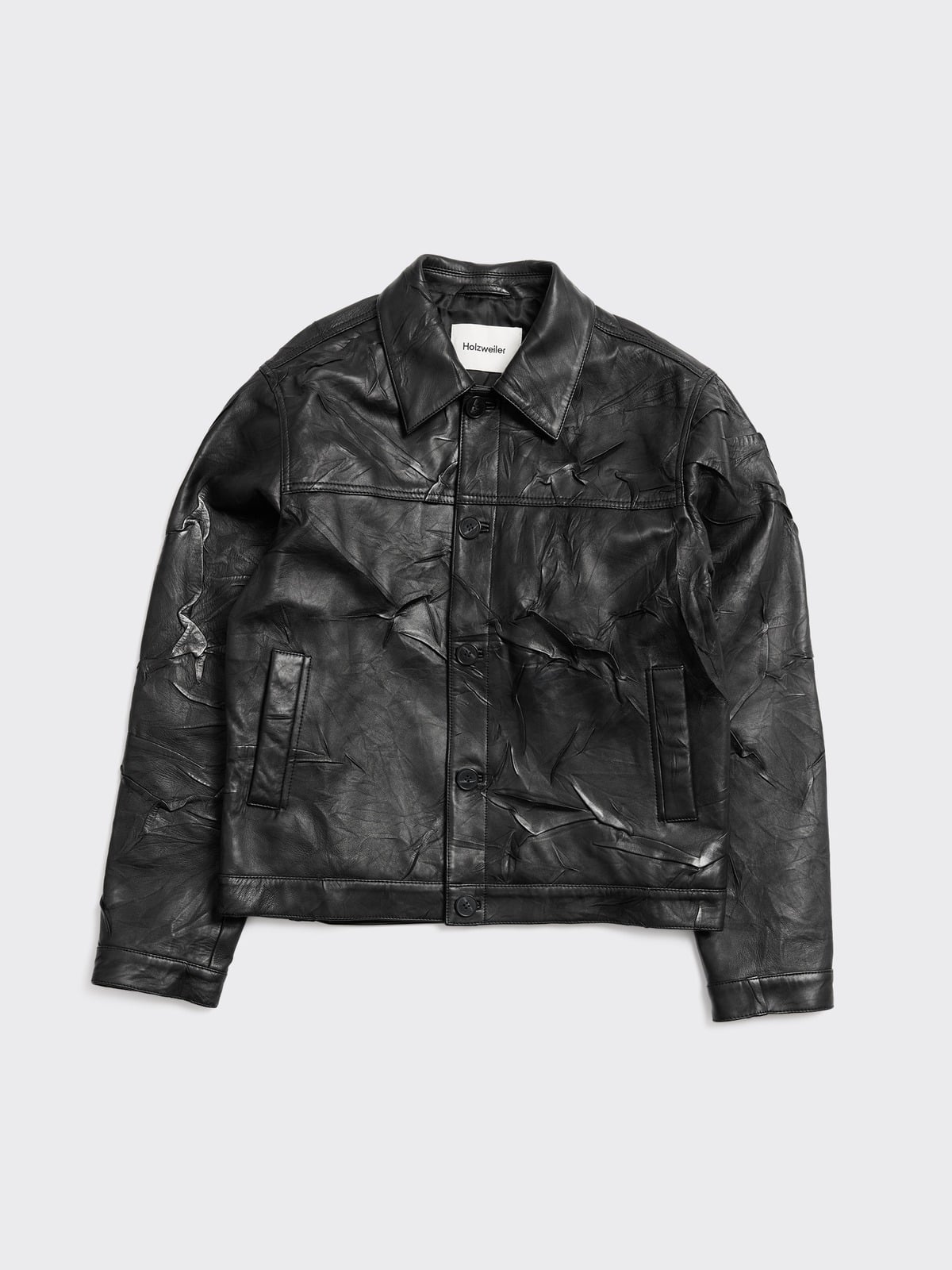 Classic-Fit Leather Jacket - Black - Holzweiler