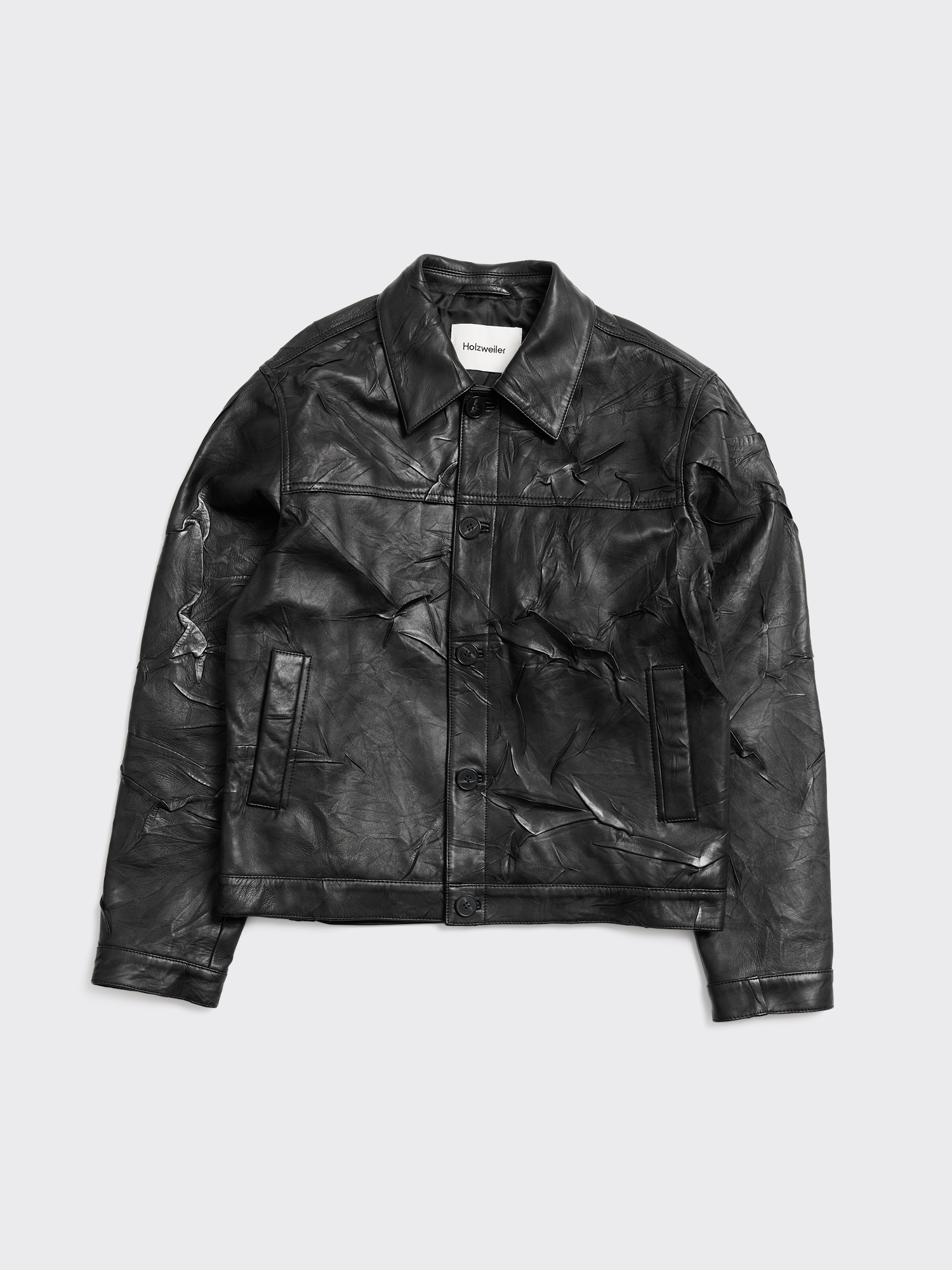 Classic-Fit Leather Jacket - Black - Holzweiler