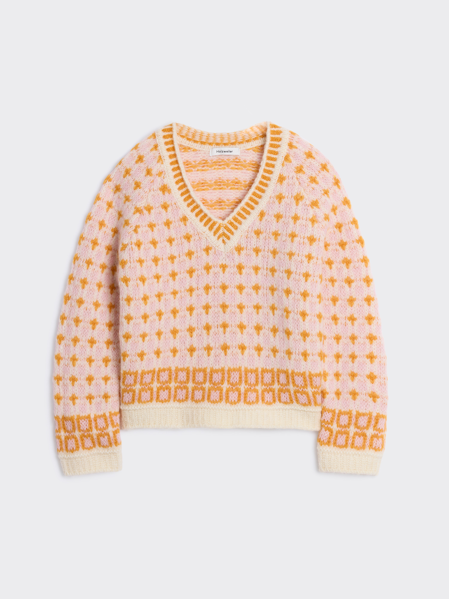 Norwegian Wool V-Neck - Orange Mix - Holzweiler