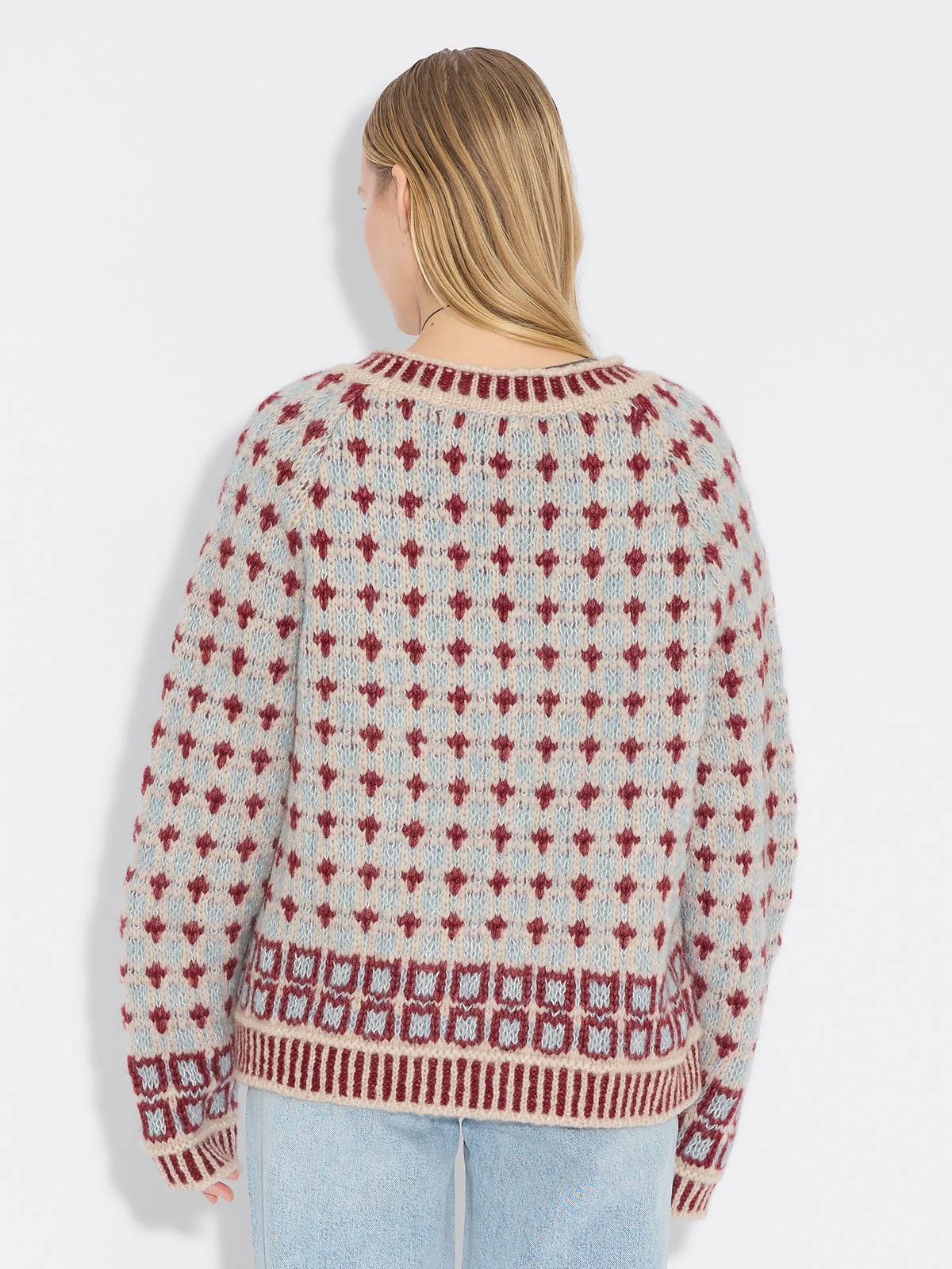 Norwegian Wool V-Neck - Red Mix - Holzweiler