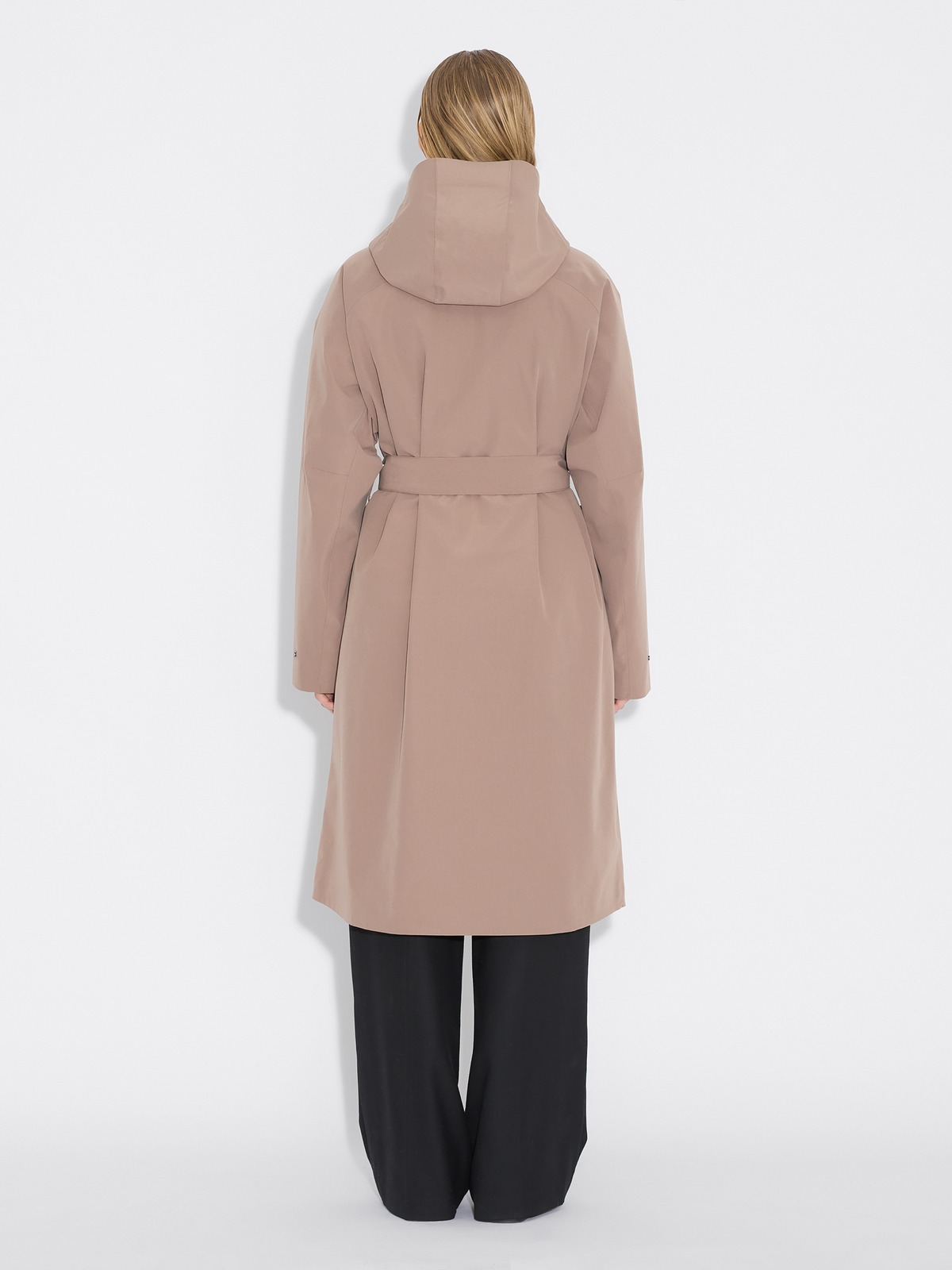 Flow Belted Rain Jacket - Taupe - Holzweiler