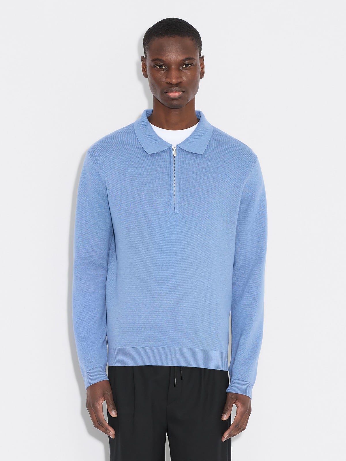 ミロ Milano Knit Half-Zip Sweater - Blue - Holzweiler
