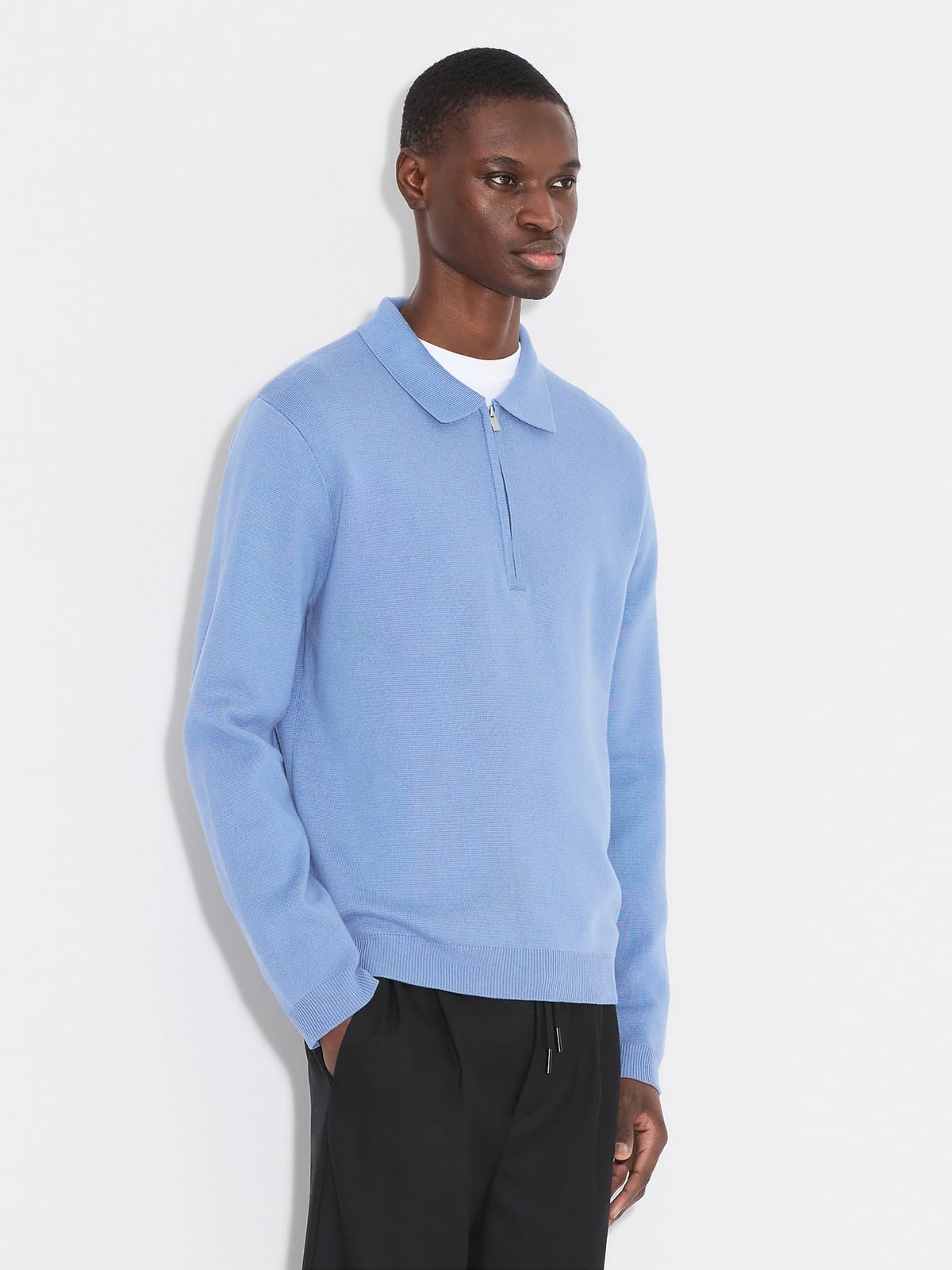 Milano Knit Half-Zip Sweater - Blue - Holzweiler