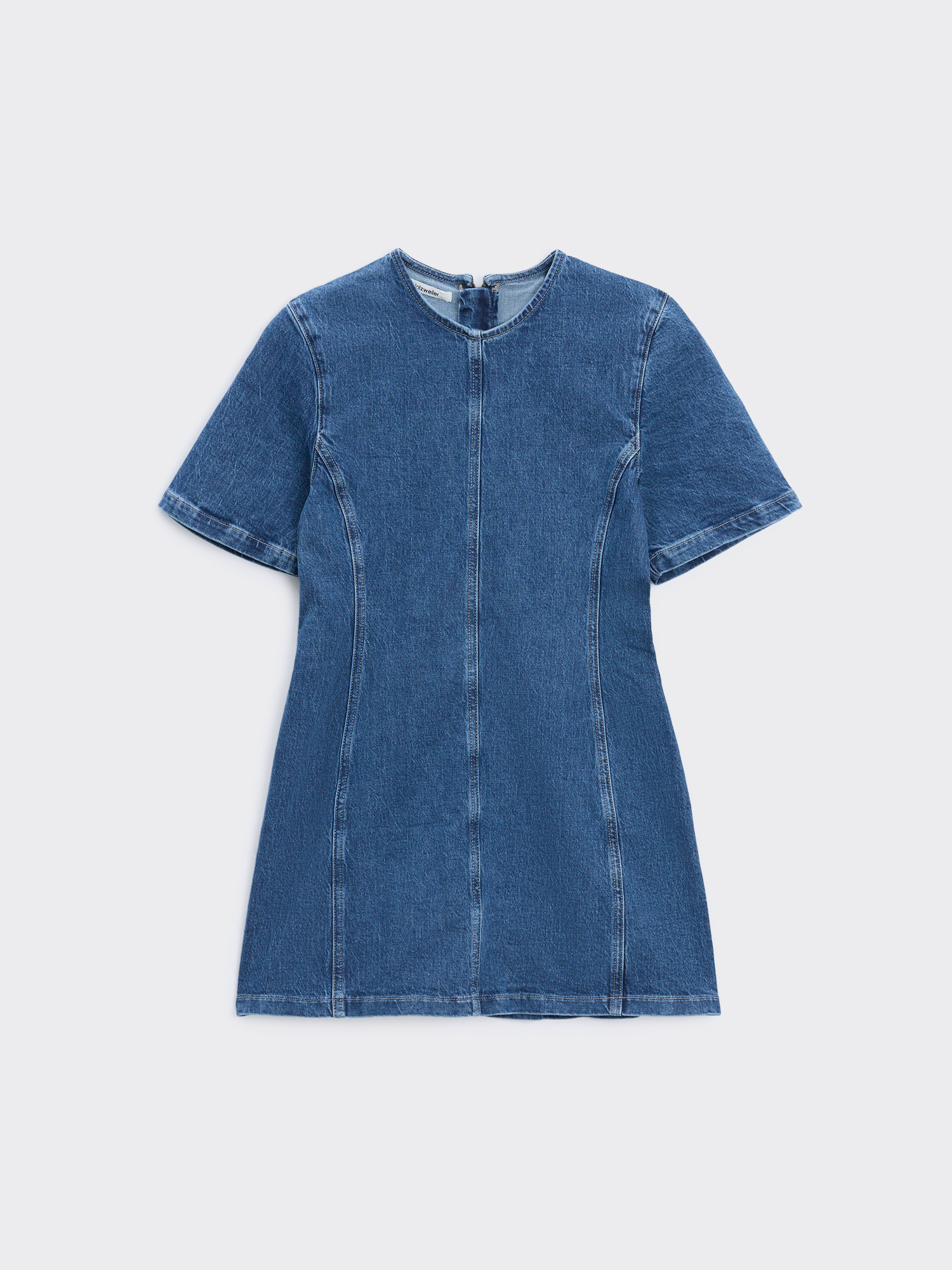 jcrew denim dress J CREW Blue Lightweight Washed Chambray Tencel size M Pockets Back zip Wenrine Womens Denim Mini Dress