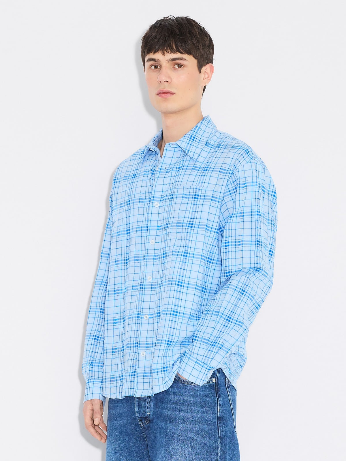 Regular-Fit Check Shirt - Blue Check - Holzweiler
