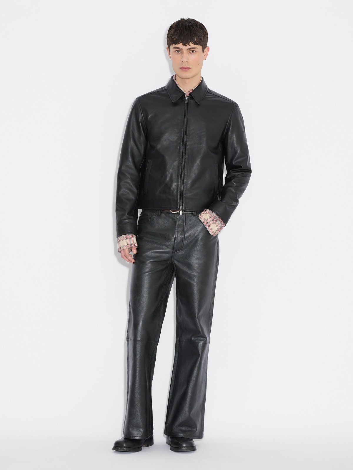Slim-Fit Leather Jacket - Black - Holzweiler