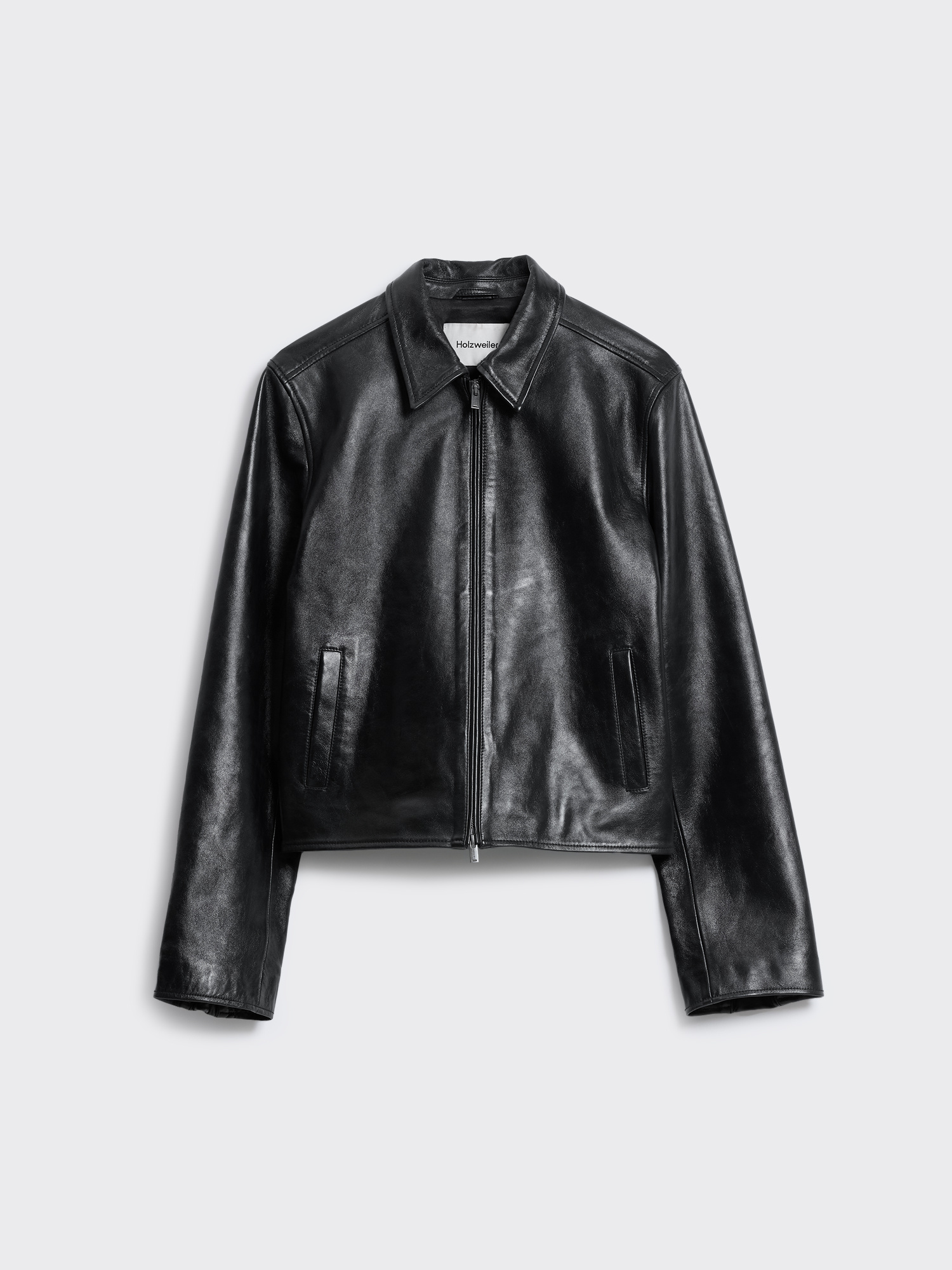 Slim-Fit Leather Jacket - Black - Holzweiler