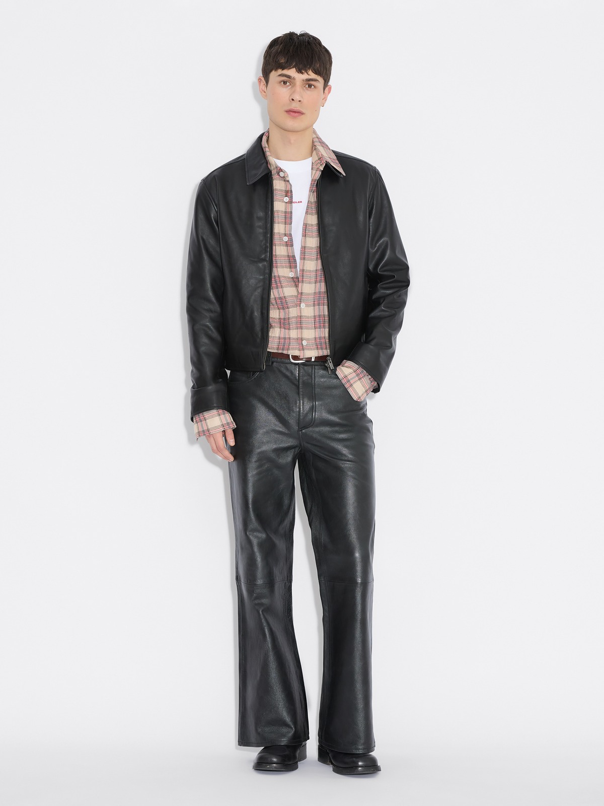 Slim-Fit Leather Jacket - Black - Holzweiler