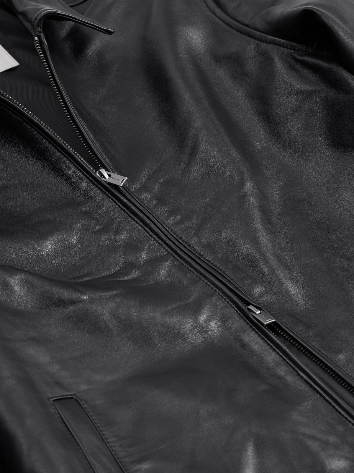 Slim-Fit Leather Jacket - Black - Holzweiler