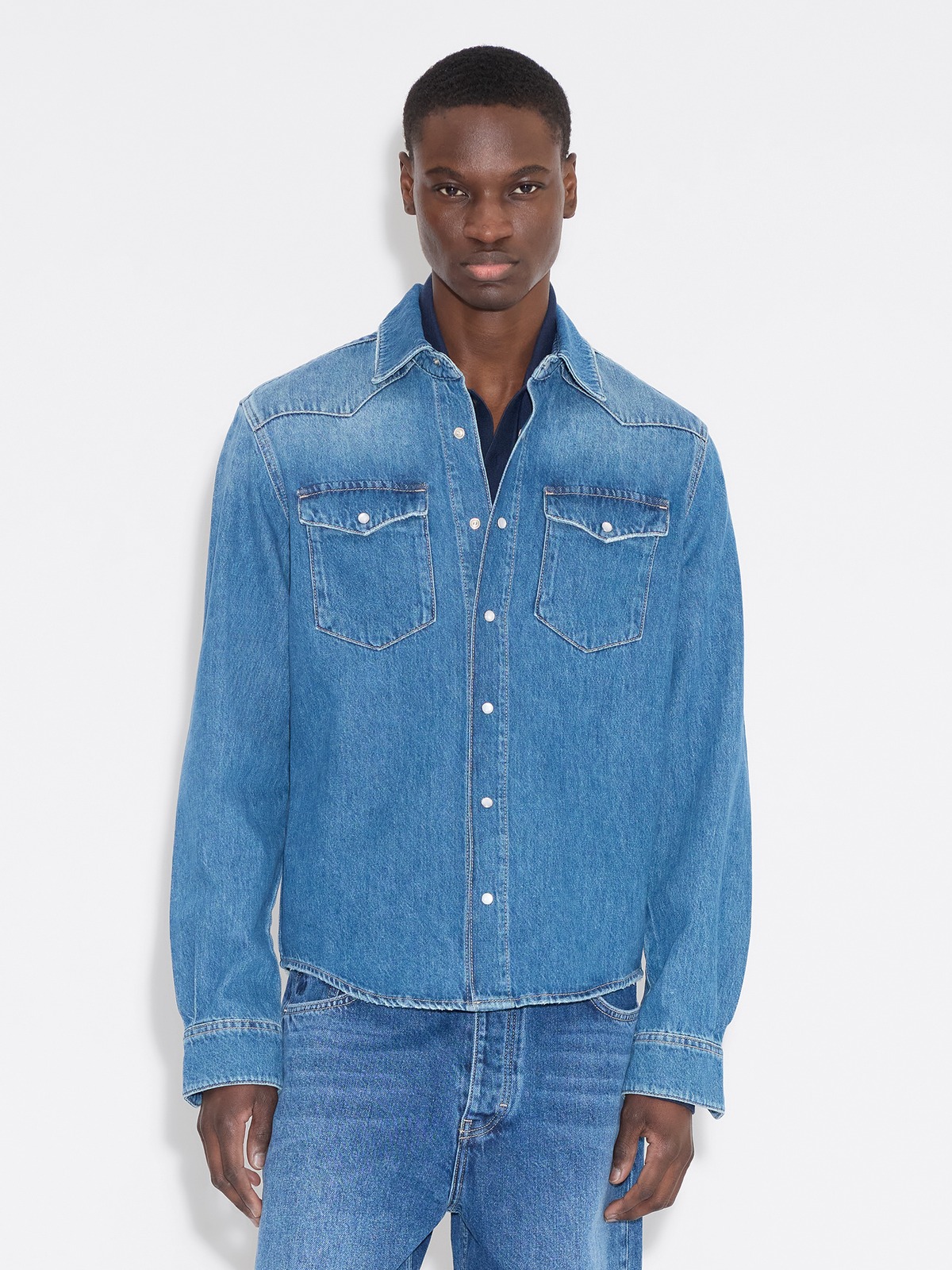 Slim-Fit Denim Shirt - Blue - Holzweiler