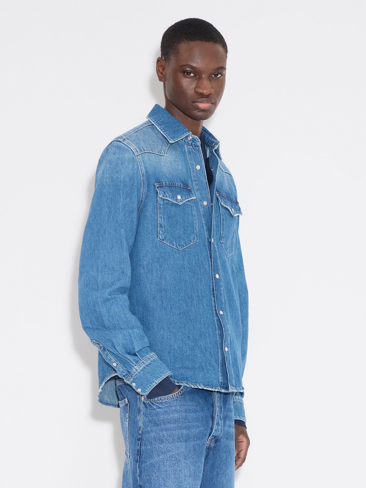 Slim-Fit Denim Shirt - Blue - Holzweiler
