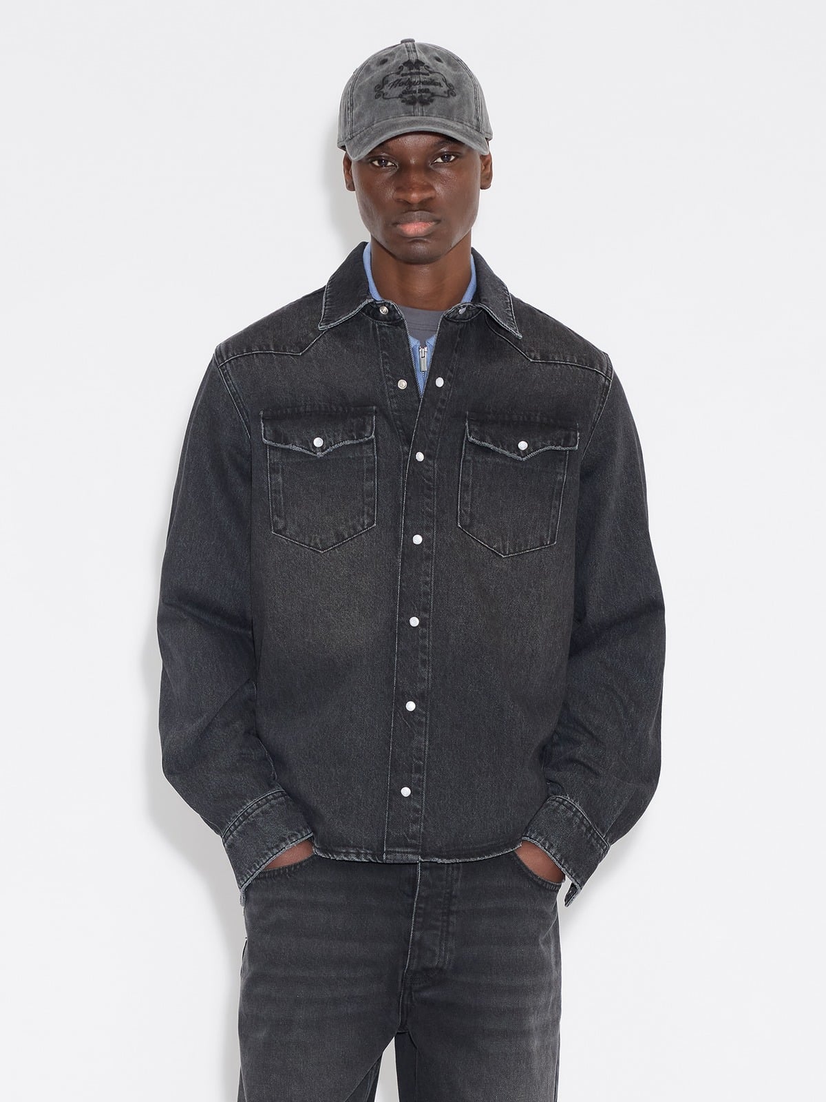 Slim-Fit Denim Shirt - Black - Holzweiler